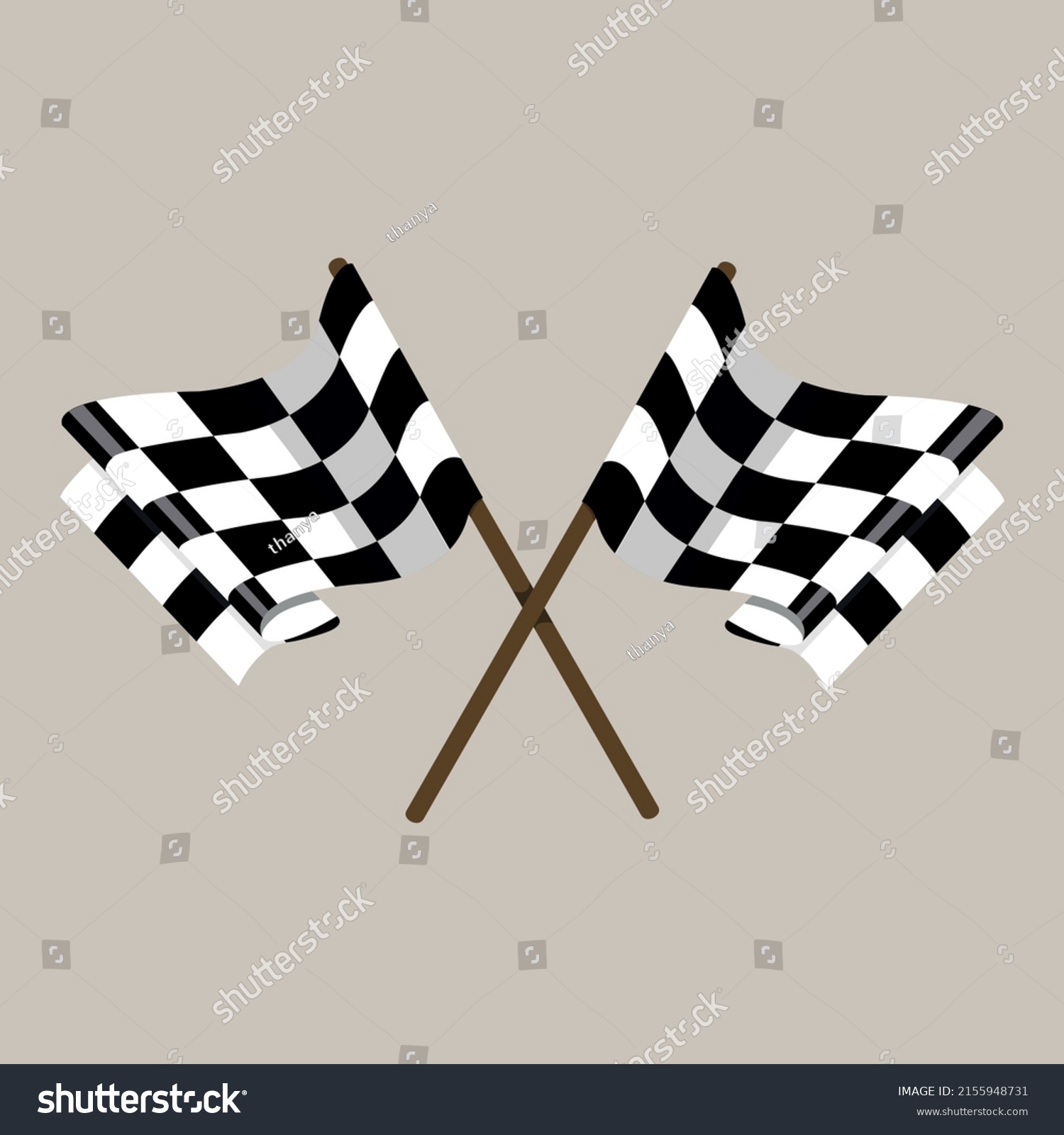 Logo Race Flags Rippled Black White Stock Vector (Royalty Free ...