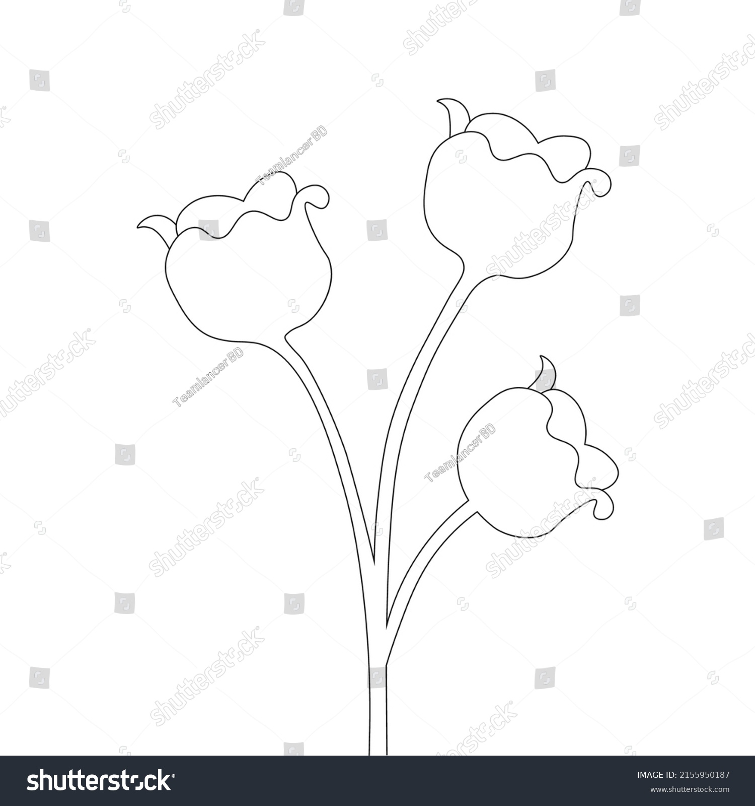 Outline Black White Coloring Page Illustration Stock Vector (Royalty