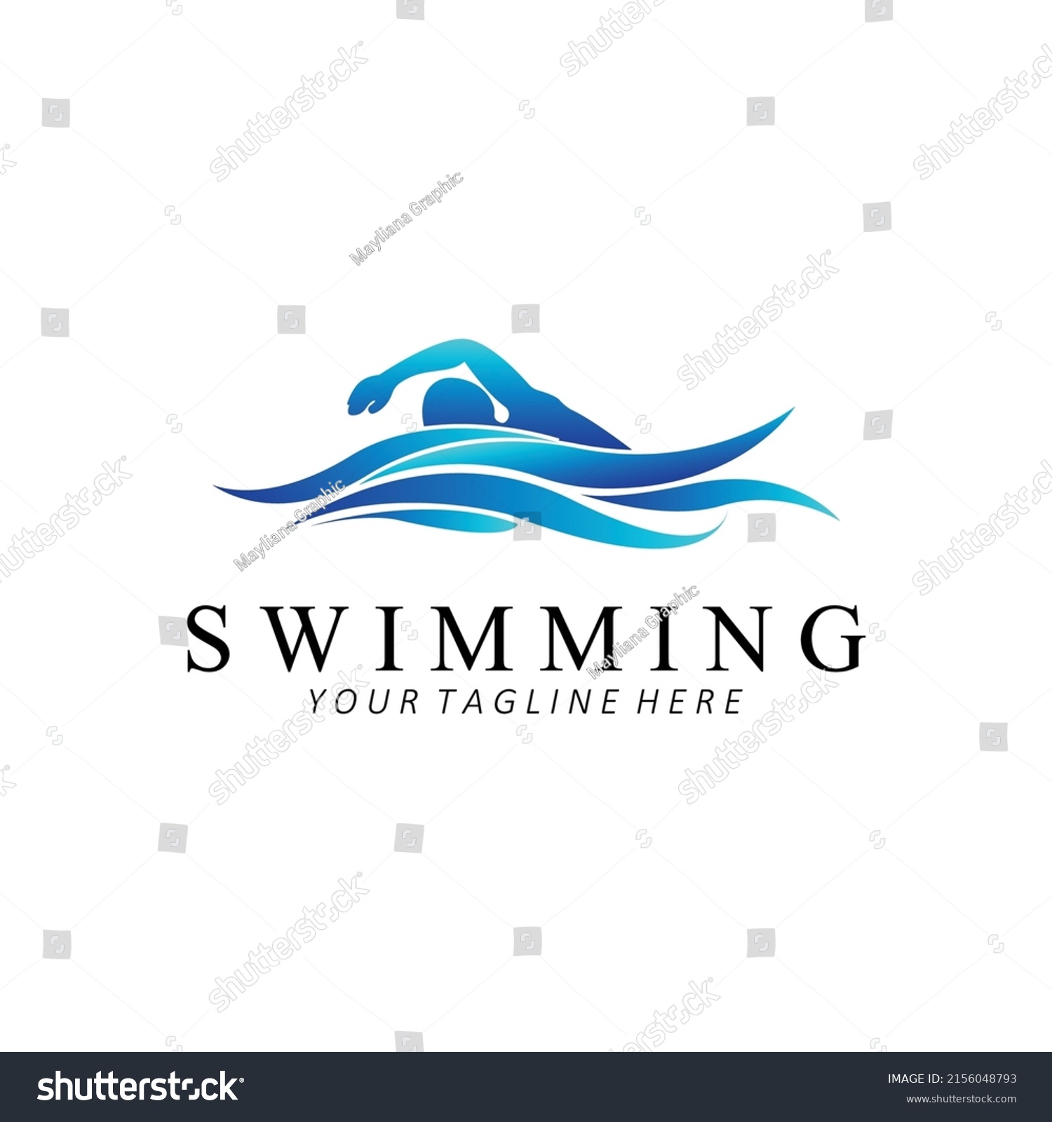 Swimming Logo Design Athletics Competition Icon Stock Vector (Royalty ...