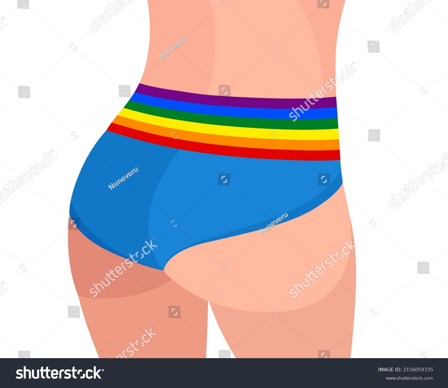 Womens Booty Lgbt Flag Shorts Lesbian Stock Vector Royalty Free