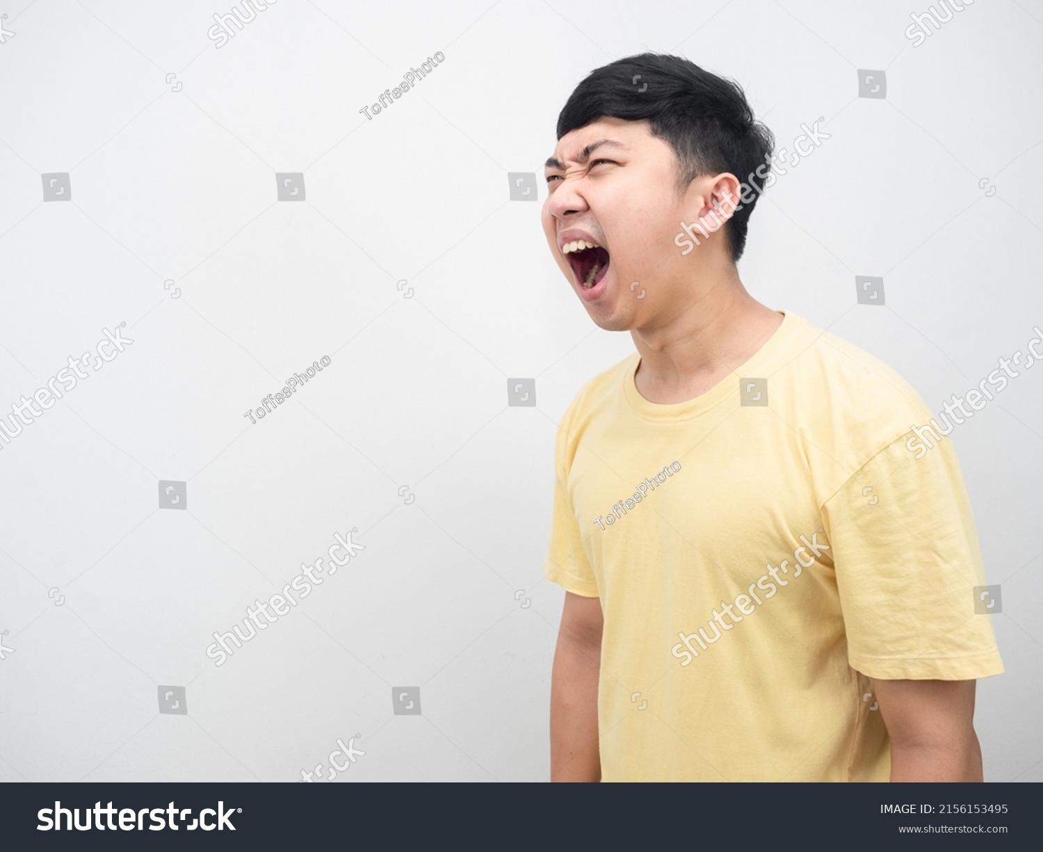 Man Gesture Shout Feeling Angry Copy Stock Photo 2156153495 | Shutterstock