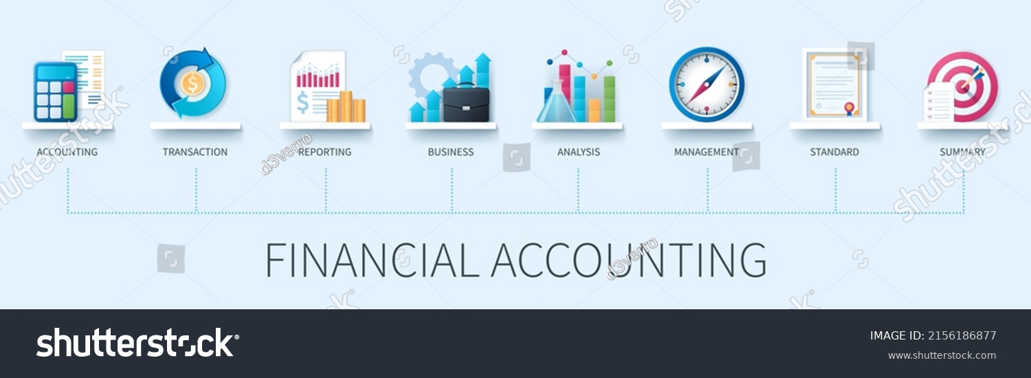 Financial Accounting Banner Icons Accounting Transaction Stock Vector ...