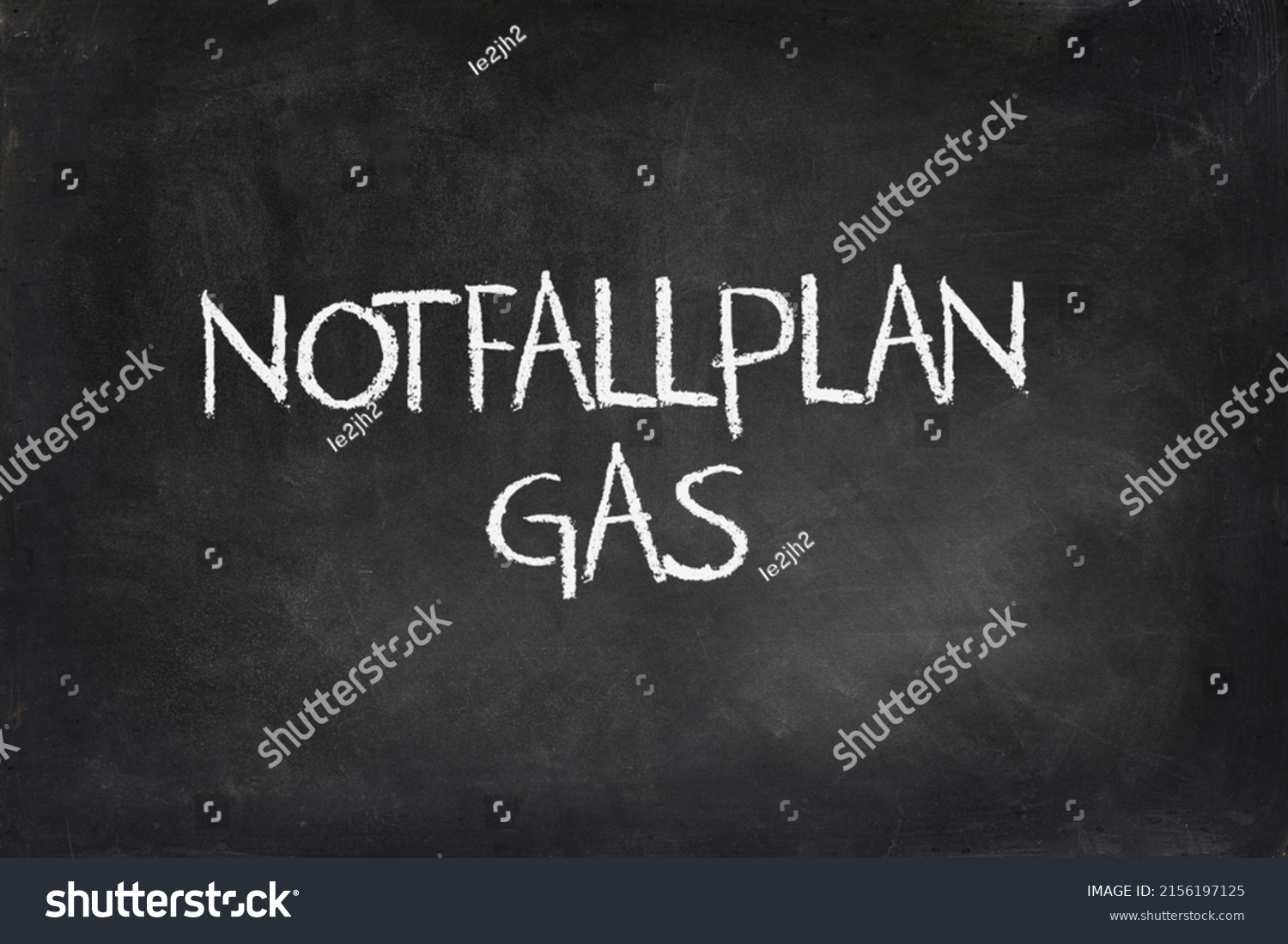 Notfallplan Gas Kreidetafel Typo Zeichen Stock Photo 2156197125 ...