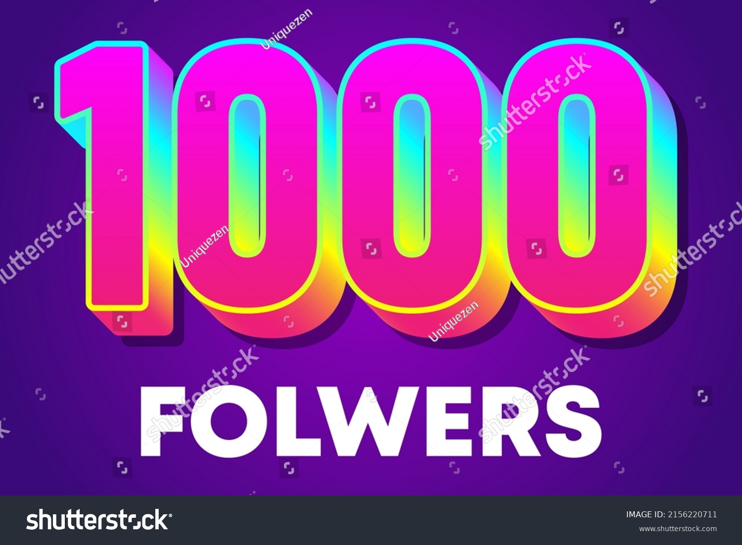 Thank You 1k Followers Celebration Greeting Stock Vector (Royalty Free ...