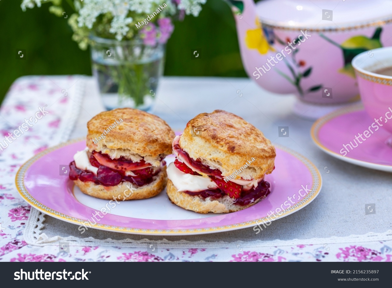 Traditional English Afternoon Tea Selection Cakes Stock Photo ...