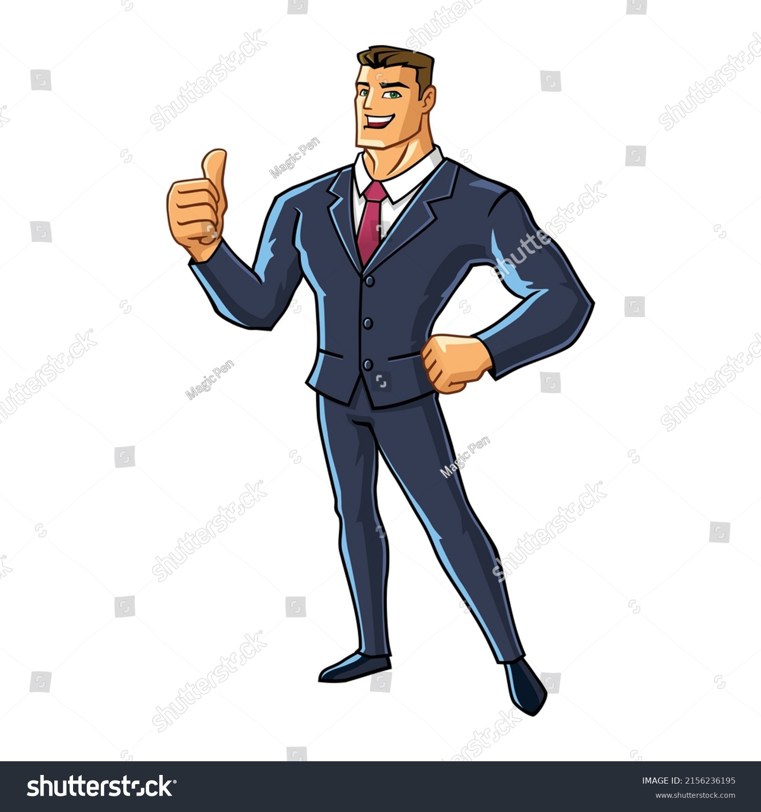 Vector Mascot Illustration Superhero Businessman Thumbs Stock Vector Vector Mascot Illustration Superhero Businessman Thumbs Stock Vector