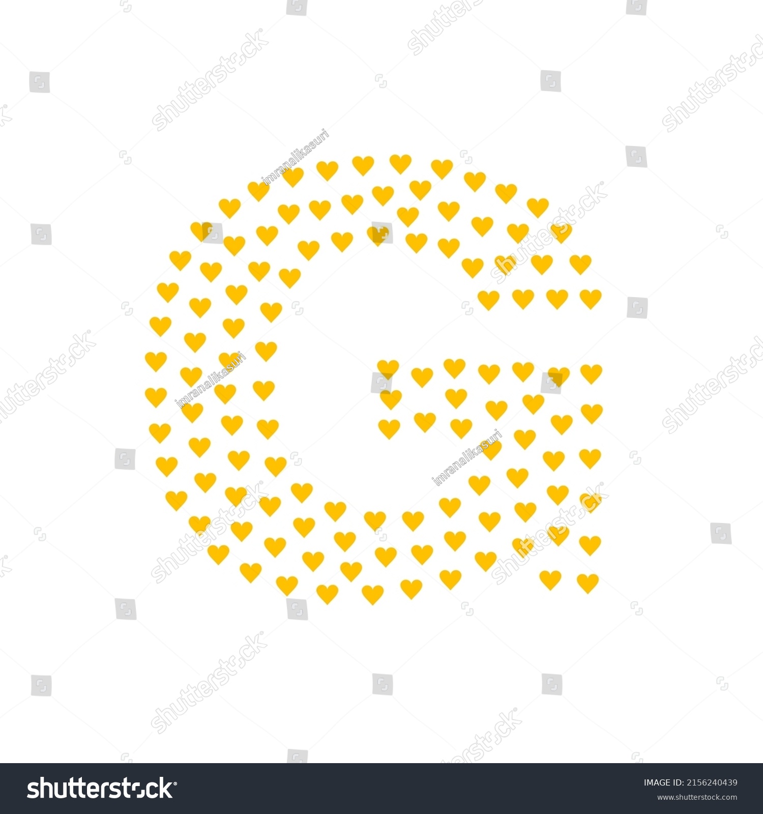 Alphabet Hearts Letter G Golden Hearts Stock Vector (Royalty Free ...