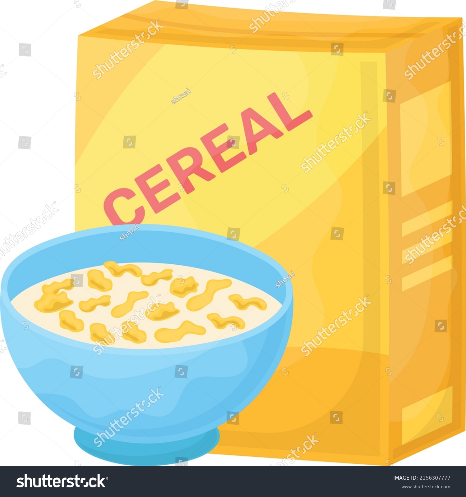 Cereals Box Bowl Concept Corn Flakes Stock Vector (Royalty Free ...