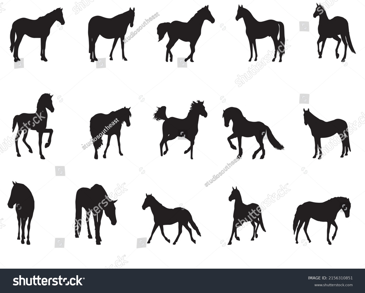 Horse Black Silhouette Royalty Free Vector Stock Vector (Royalty Free ...