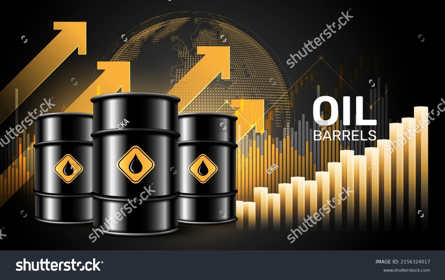 Oil Price Rising Concept Oil Barrels Stock Vector (Royalty Free ...