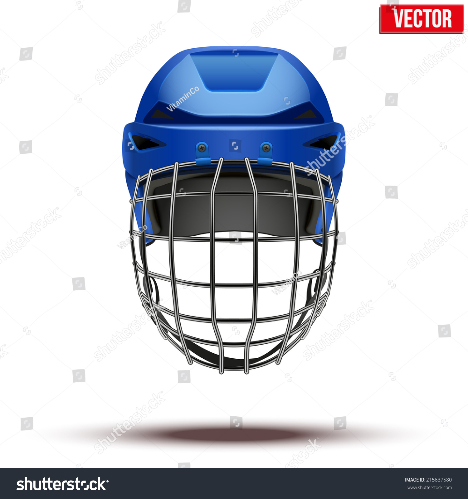 Classic Blue Goalkeeper Ice Hockey Helmet Stock Vector (Royalty Free ...