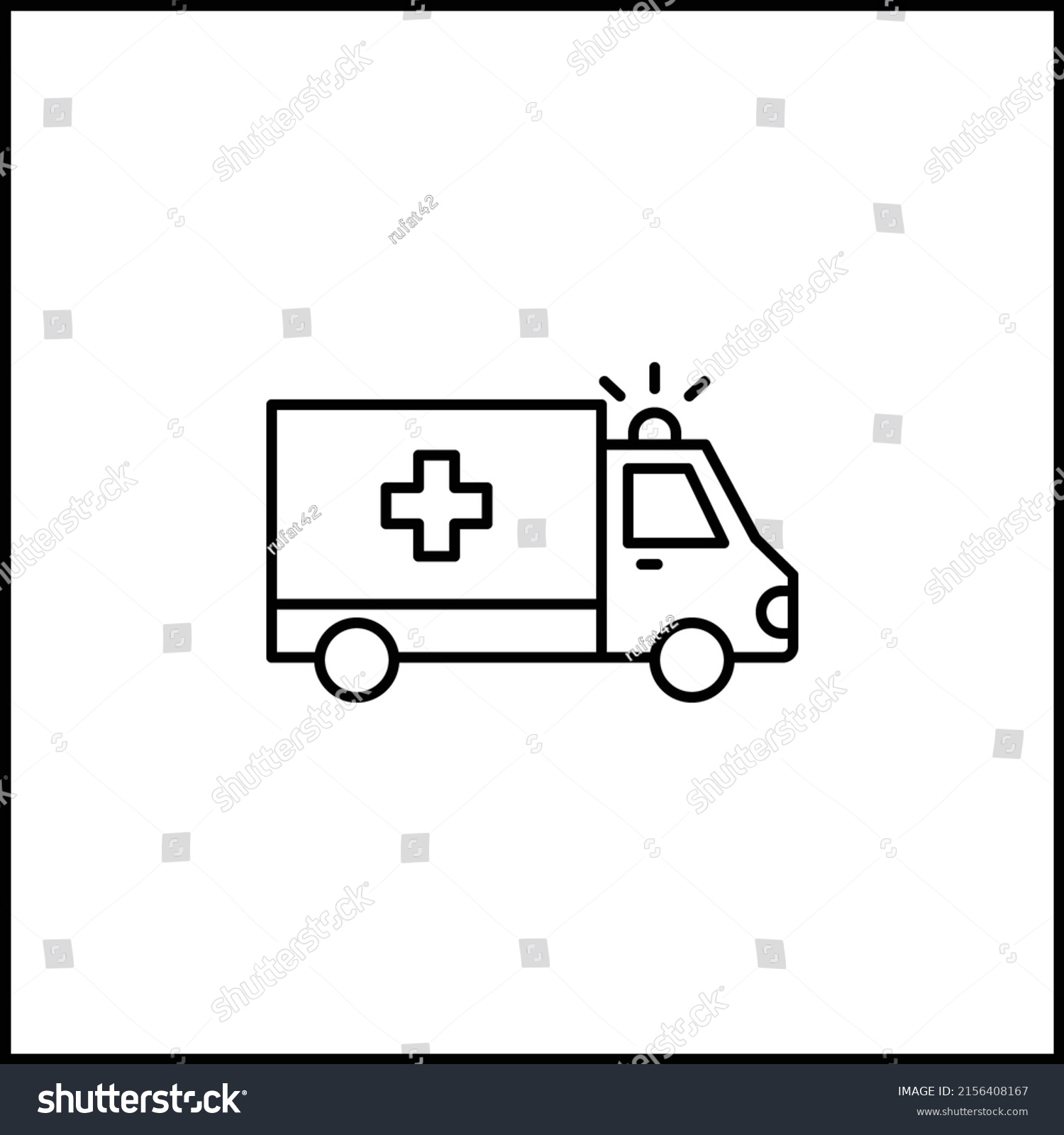 Ambulance Car Icon Black Outline Vector Stock Vector (Royalty Free ...