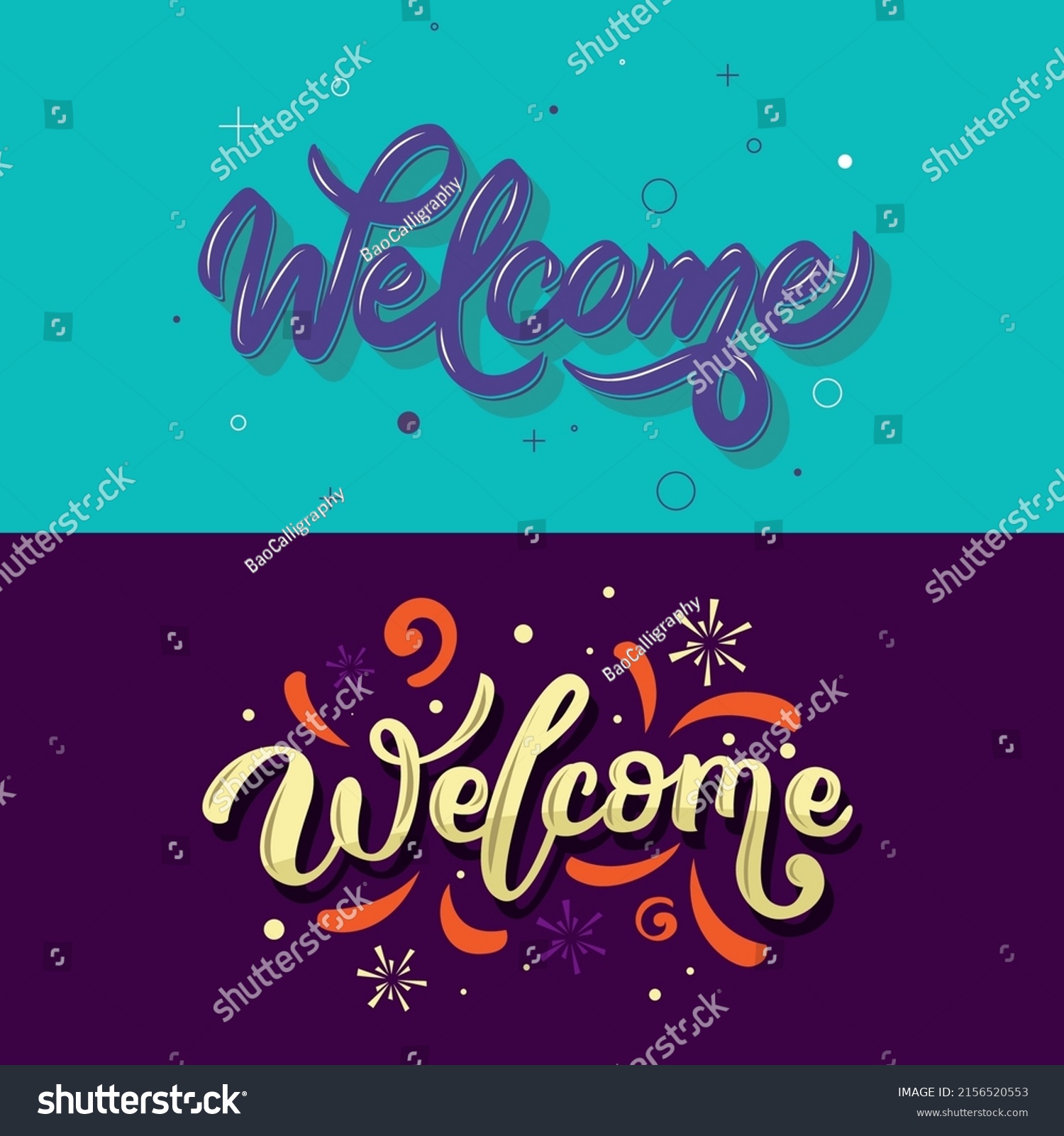 Welcome Lettering Sign Black Gold Stars Stock Vector (Royalty Free ...