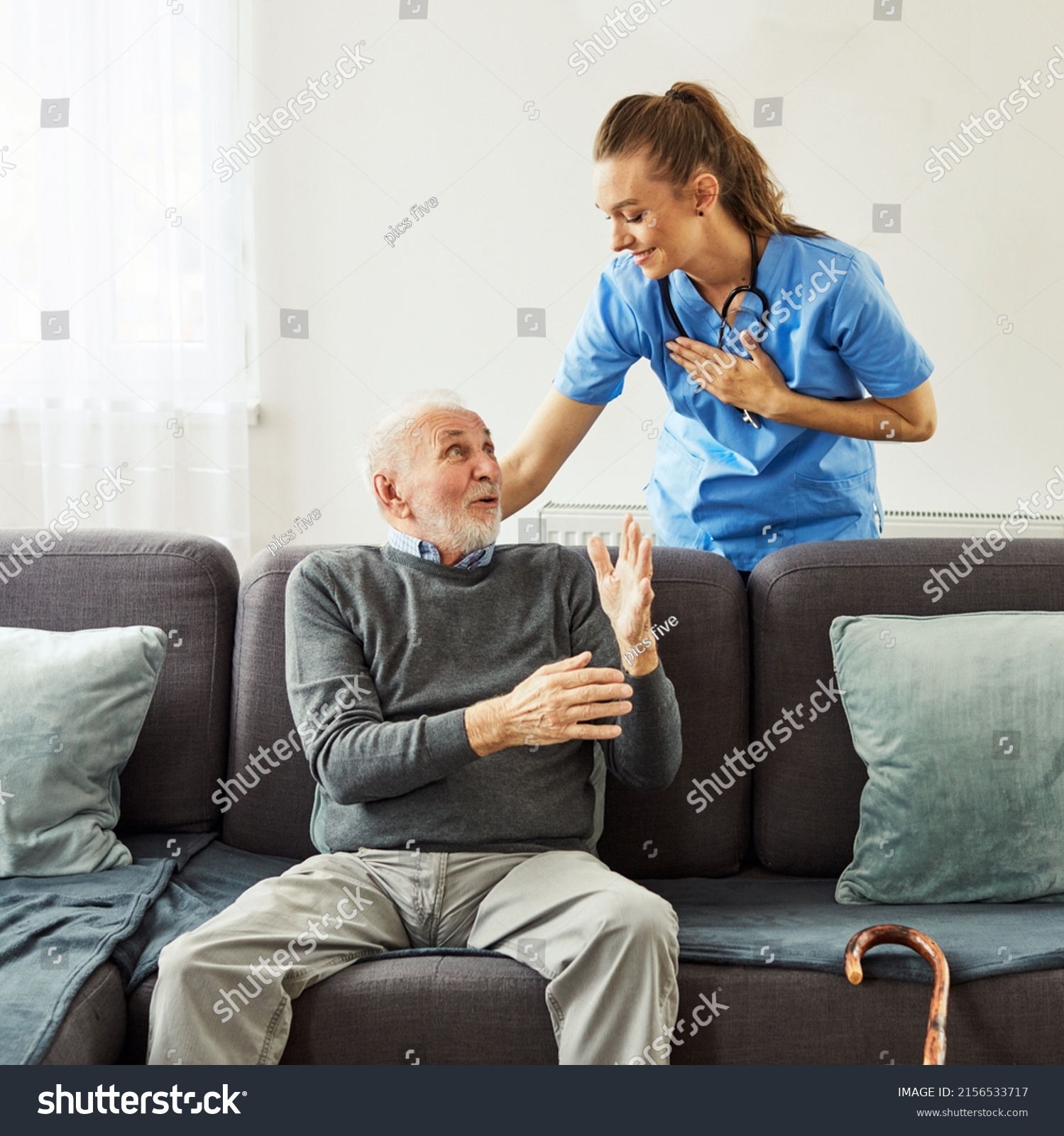 Doctor Nurse Caregivers Hand Giving Support Stock Photo 2156533717 ...