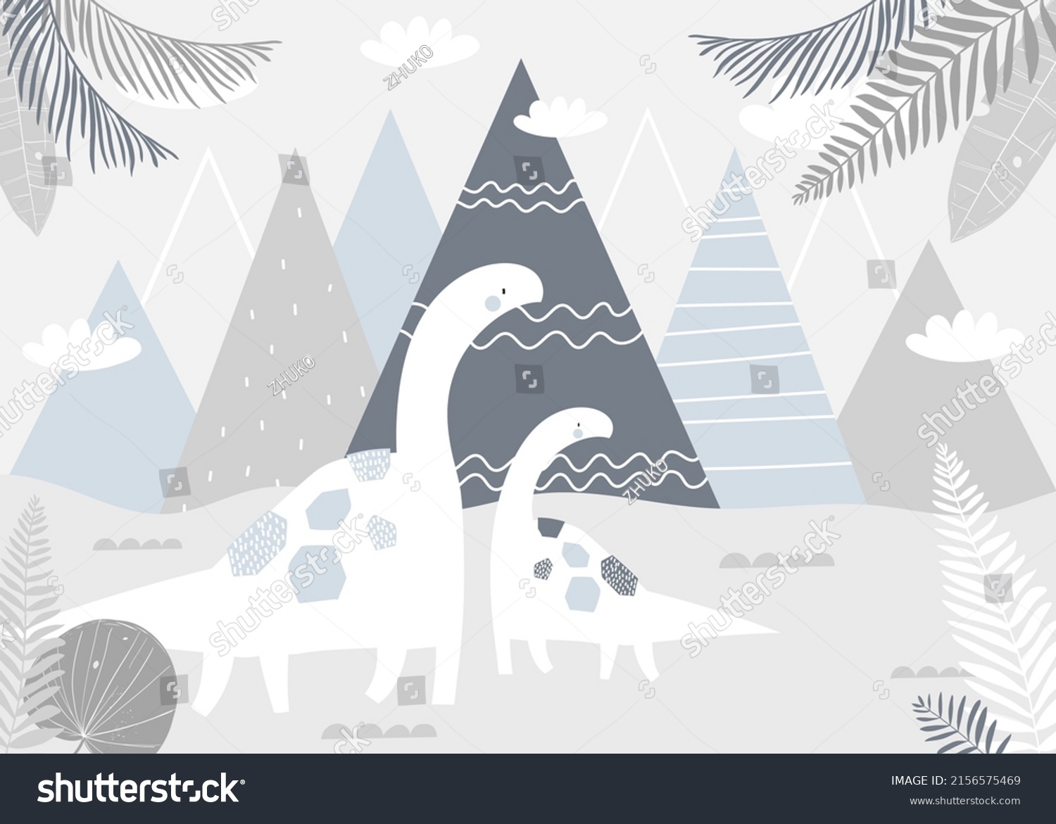 Vector Children Hand Drawn Mountain Cute Stock Vector (Royalty Free ...