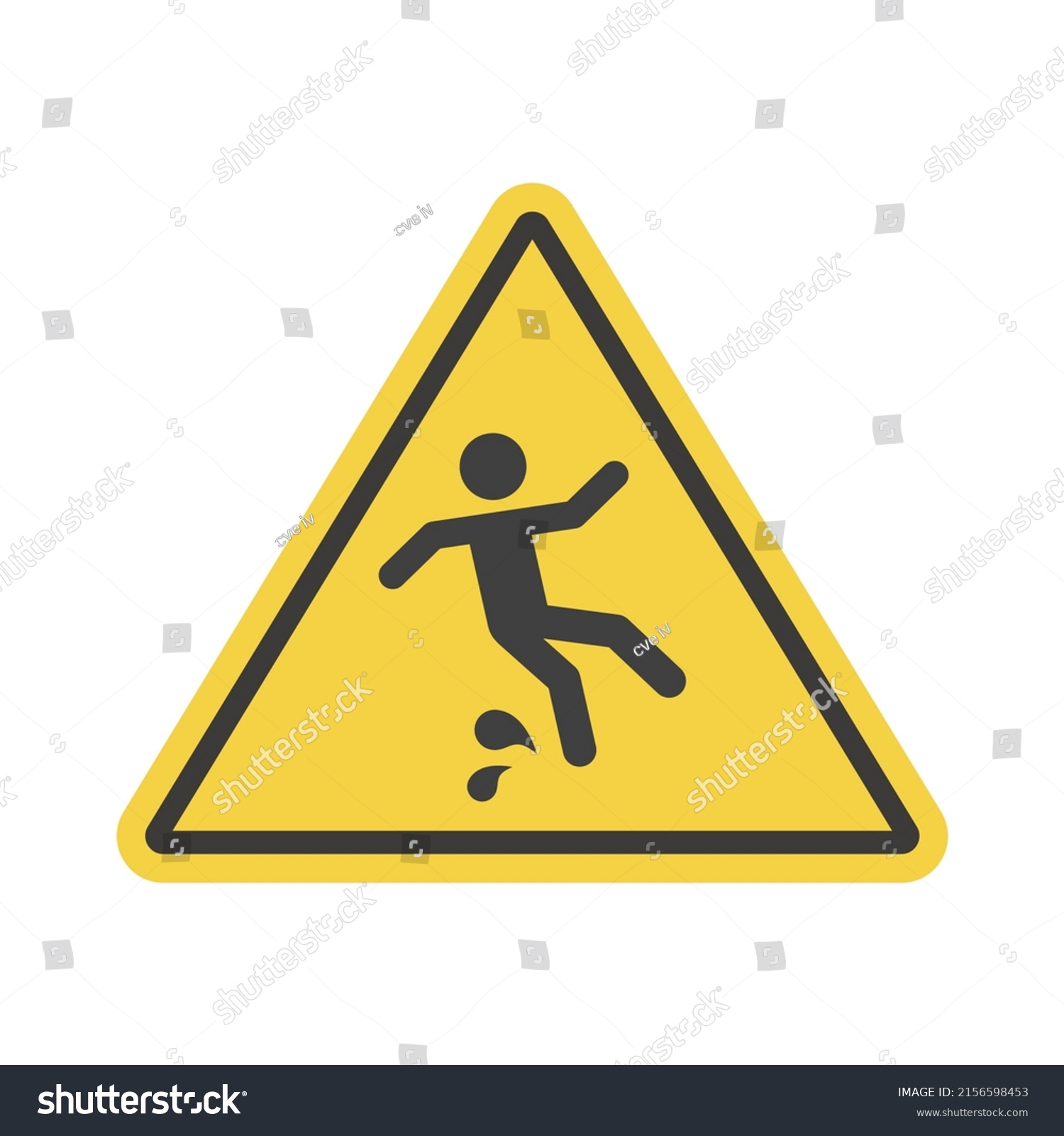 Caution Wet Floor Yellow Vector Sign Stock Vector Royalty Free