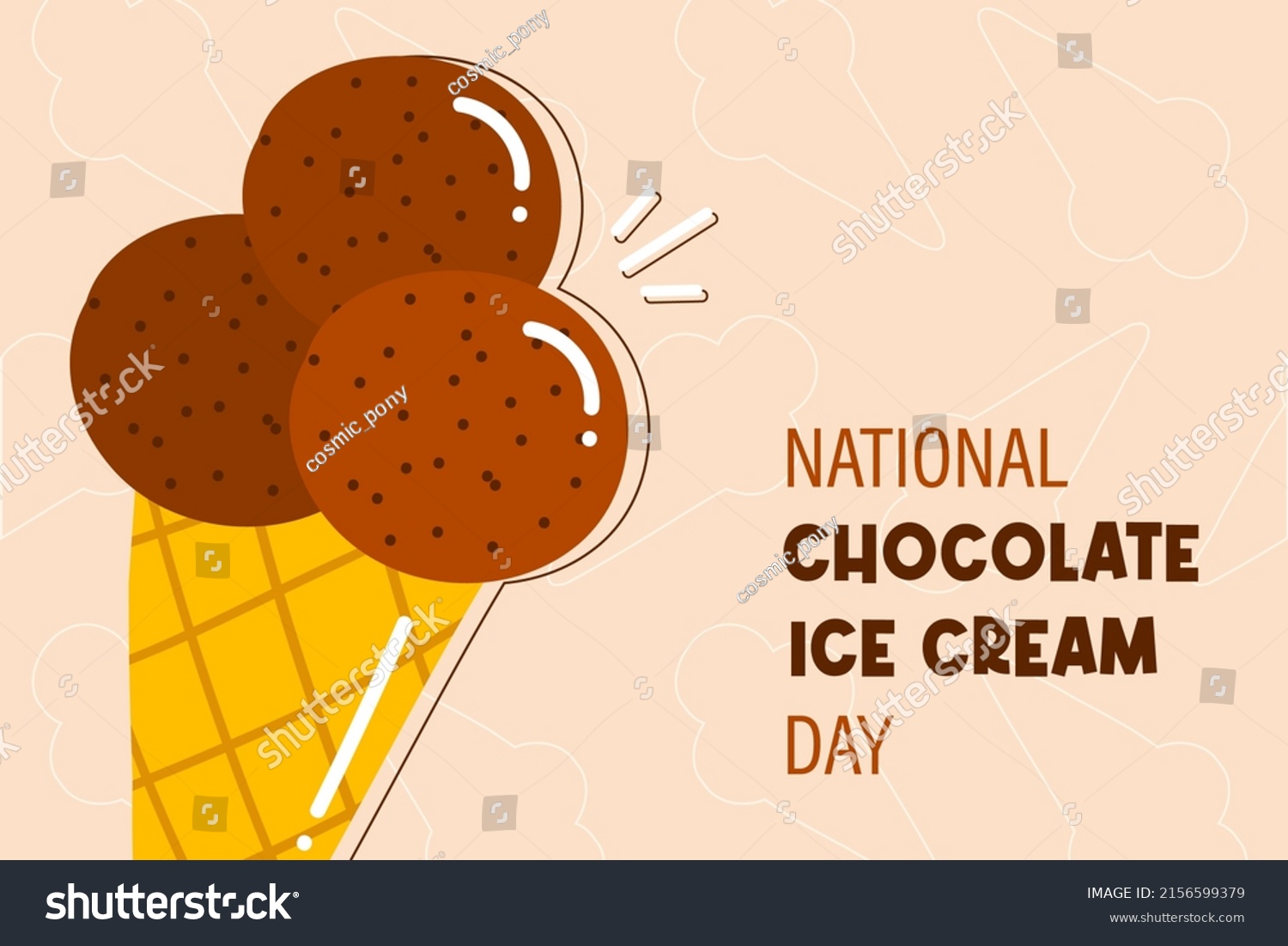 National Chocolate Ice Cream Day Vector Stock Vector (Royalty Free