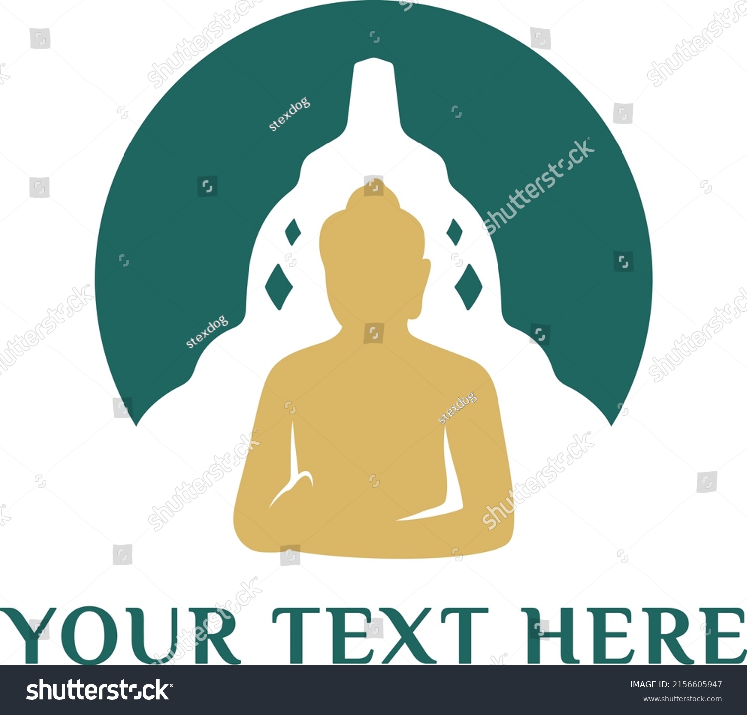 Green Temple Gold Buddha Logo Design Stock Vector (Royalty Free ...