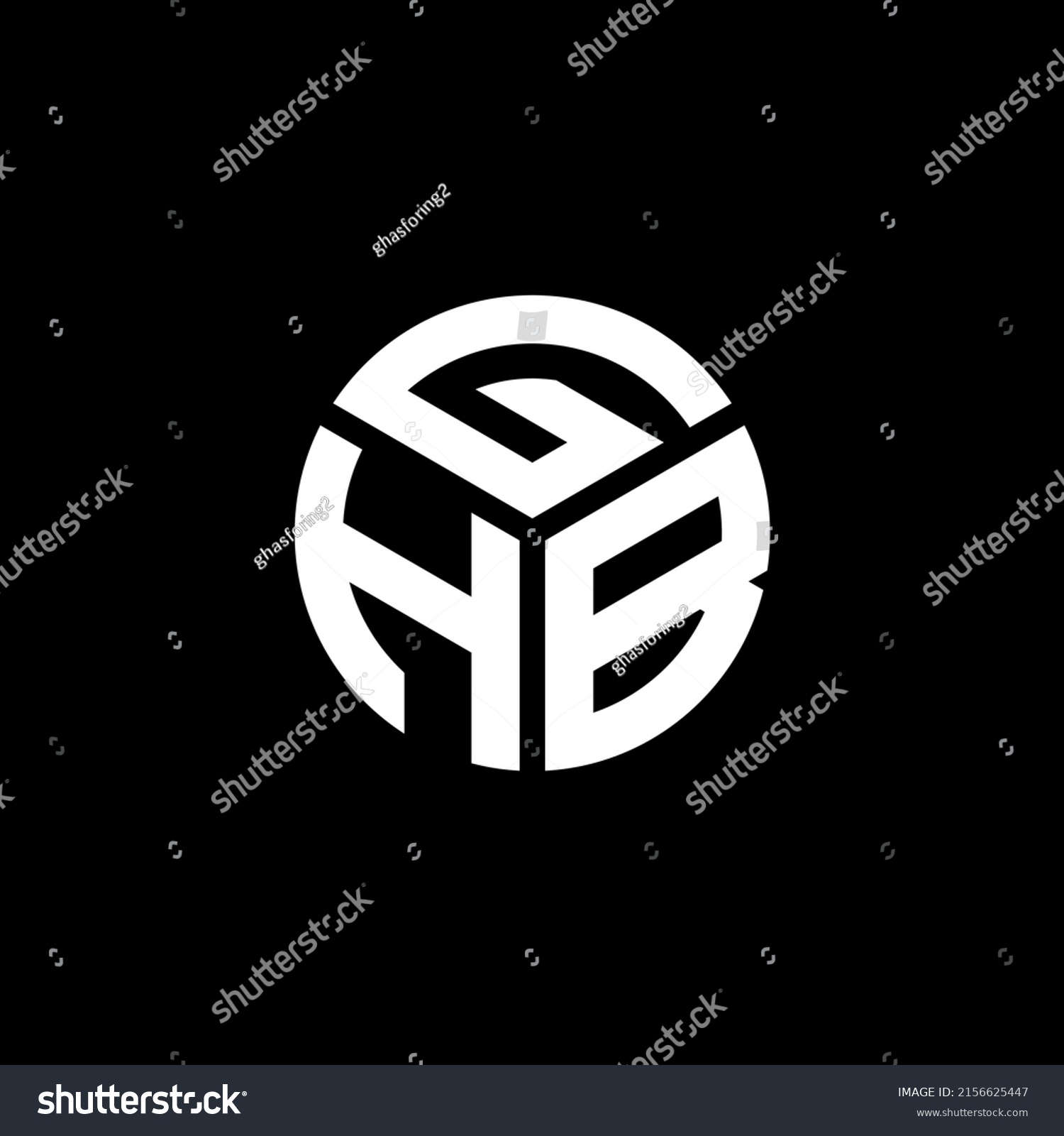 Ghb Letter Logo Design On Black Stock Vector (Royalty Free) 2156625447 ...