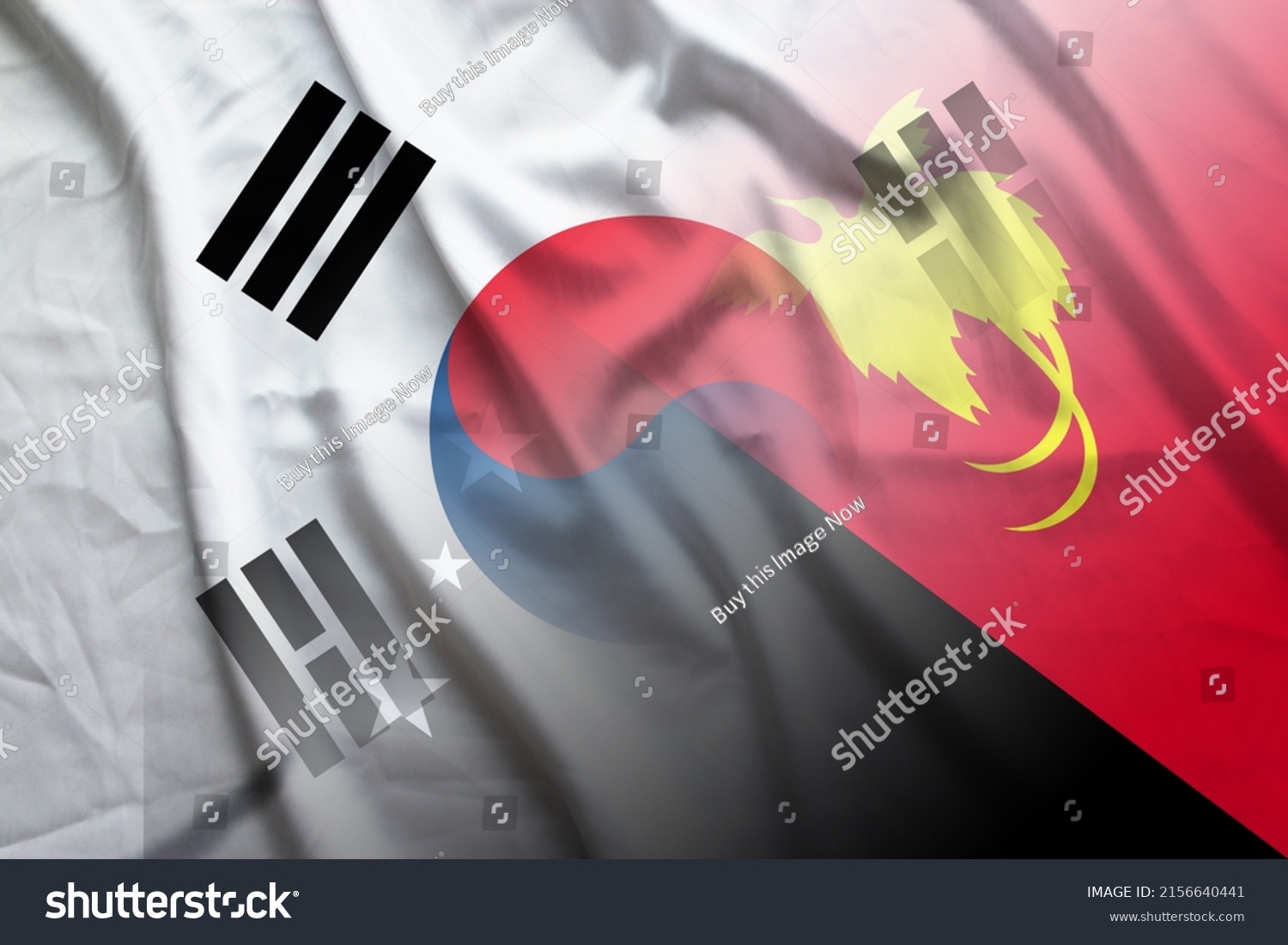 South Korea Papua New Guinea National Stock Illustration 2156640441 ...