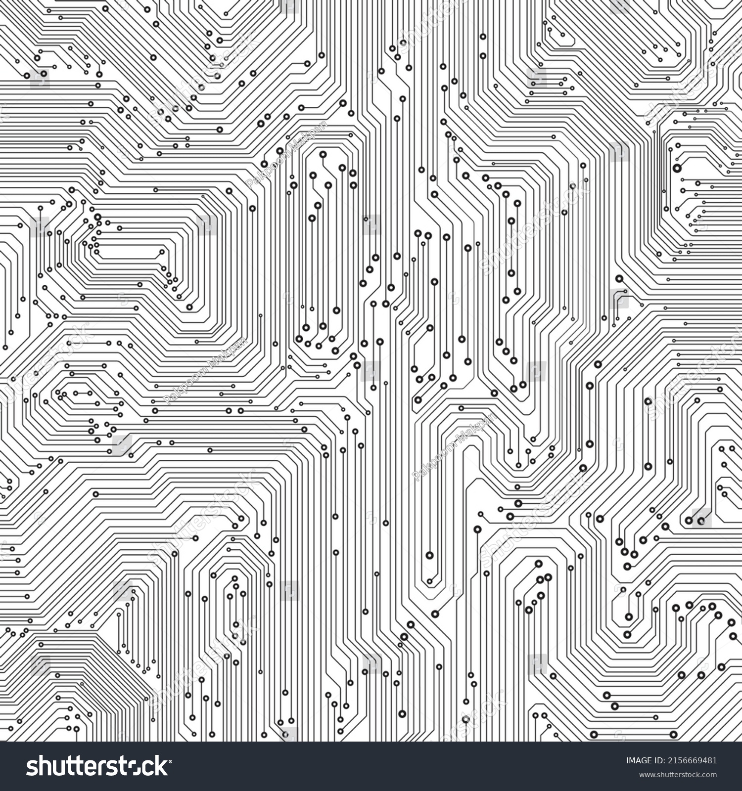 Circuit Board Lines Technology Grayscale Color Stock Vector (Royalty ...