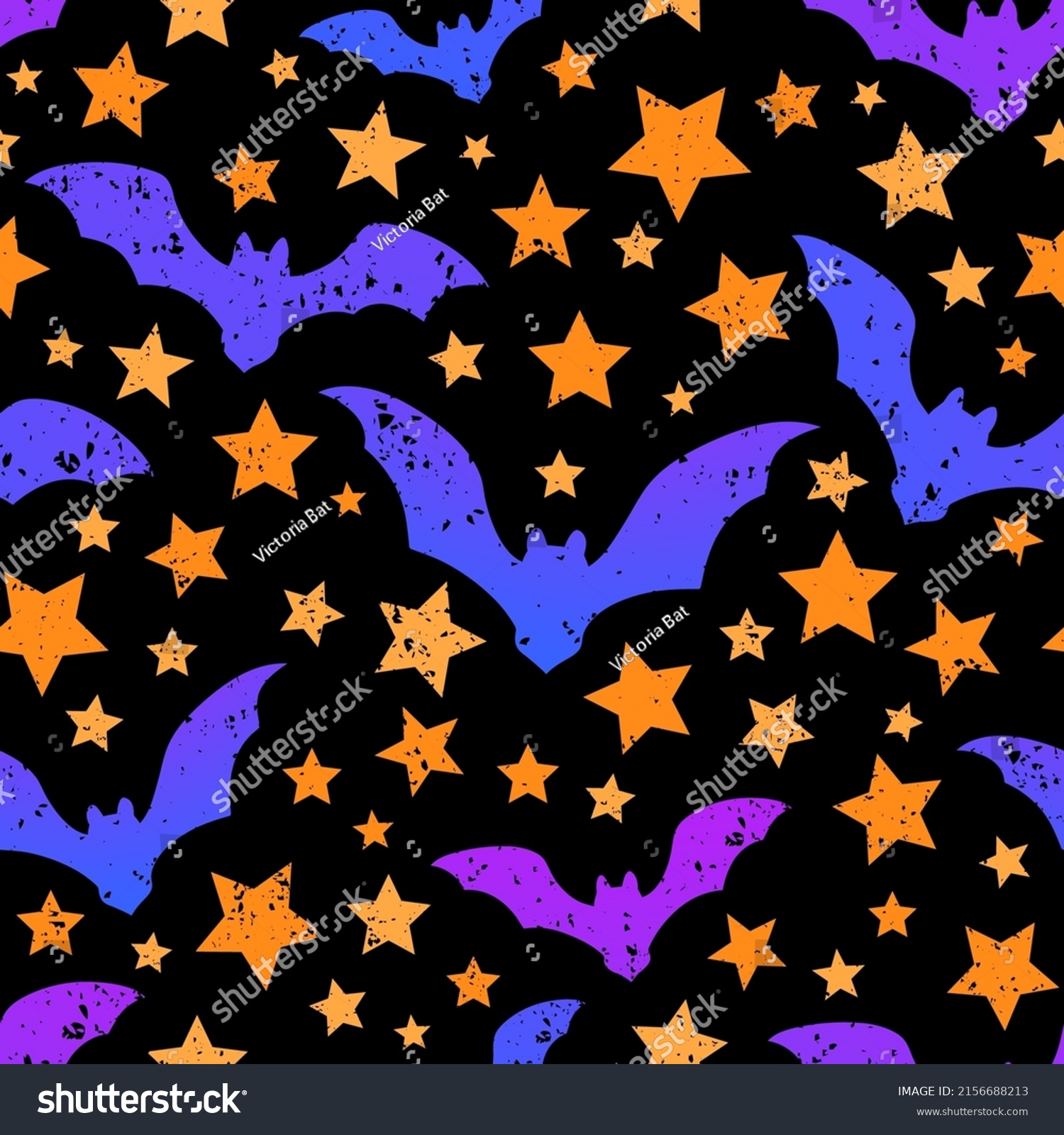 Bright Seamless Background Bats Stars Stock Vector Royalty Free 2156688213 Shutterstock