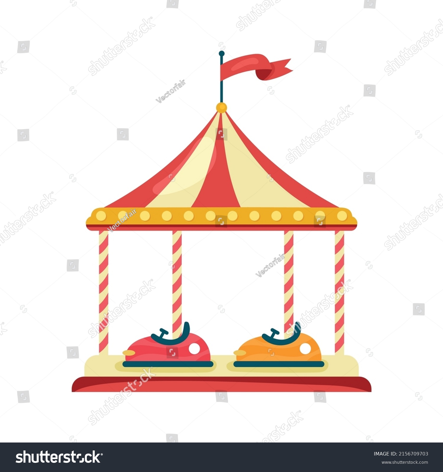 Bumper Cars Amusement Park Icon Stock Vector (Royalty Free) 2156709703 ...