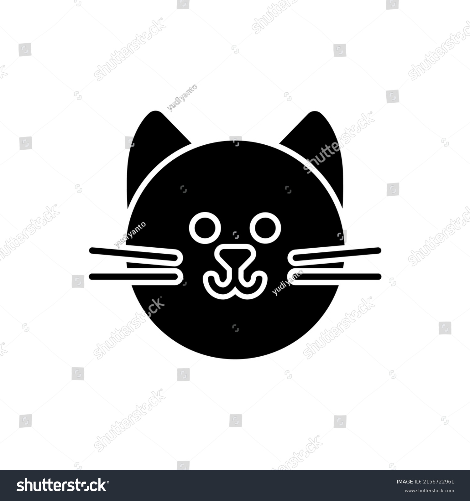 Cat Head Shape Icon Vector Illustration Stock Vector (Royalty Free ...