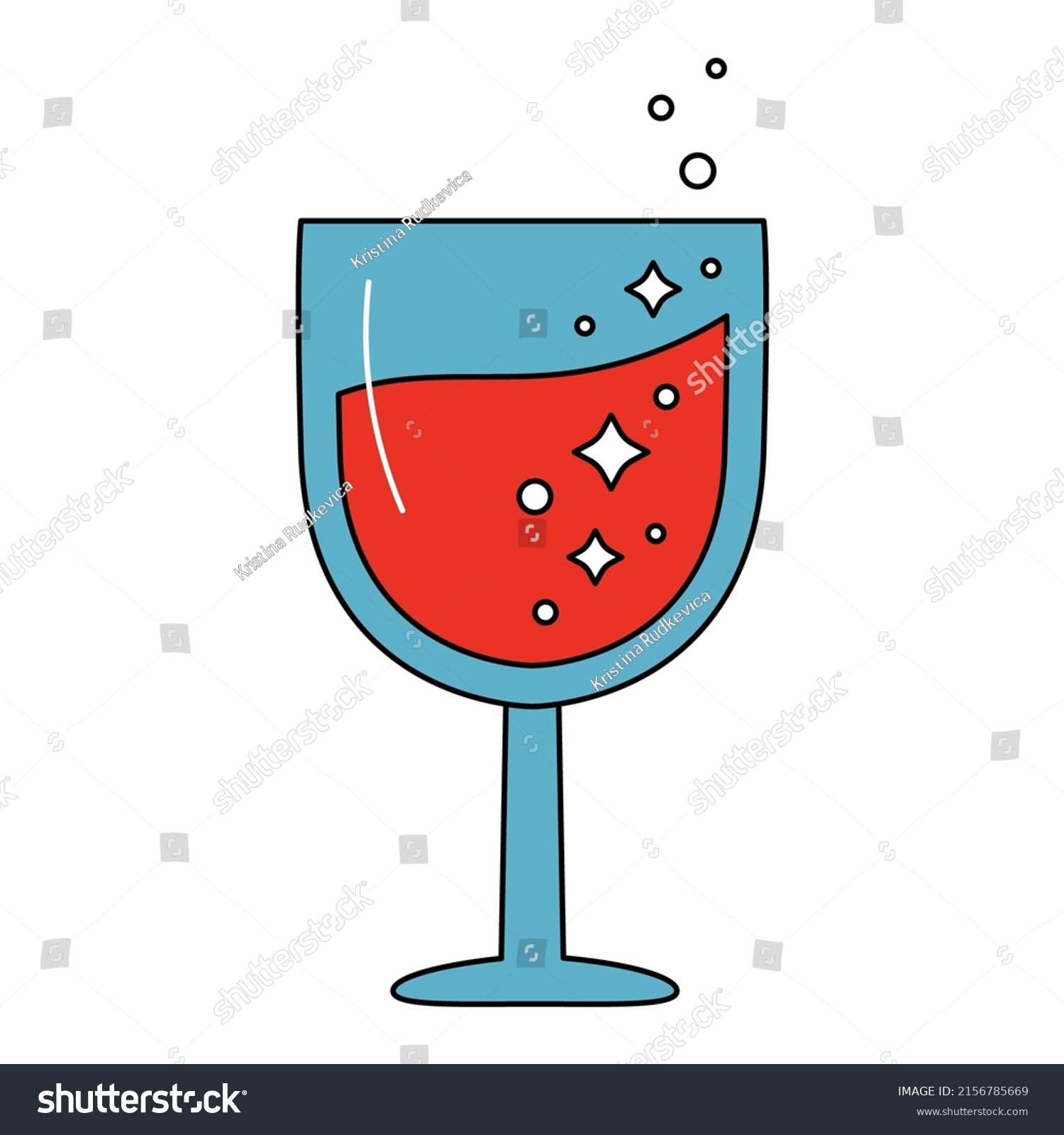 Cartoon Wine Glass Icon Alcoholic Drink Stock Vector Royalty Free 2156785669 Shutterstock