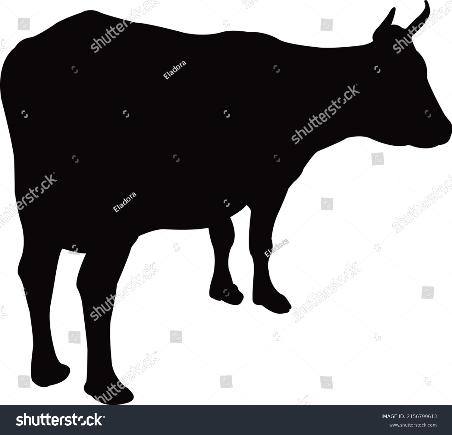 Cow Body Silhouette Vector Stock Vector (Royalty Free) 2156799613 ...