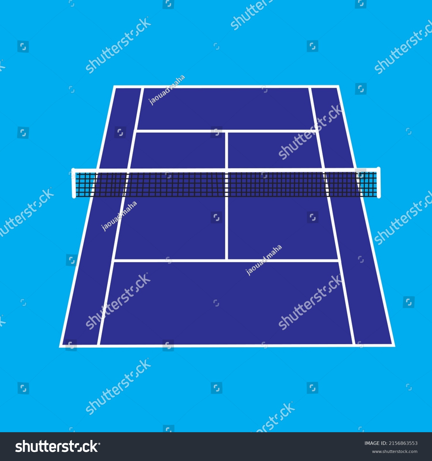 Tennis Court Blue White Stripes Center Stock Vector (Royalty Free ...