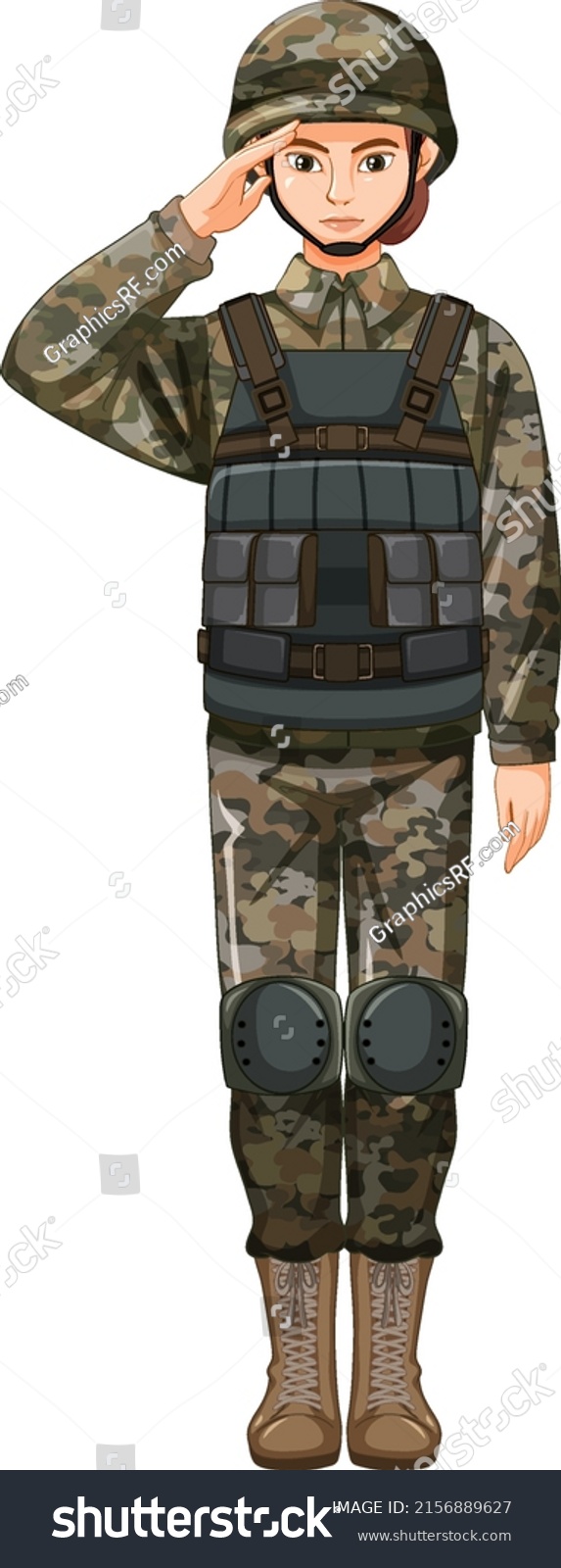 Soldier Uniform Cartoon Character Illustration Stock Vector (Royalty ...