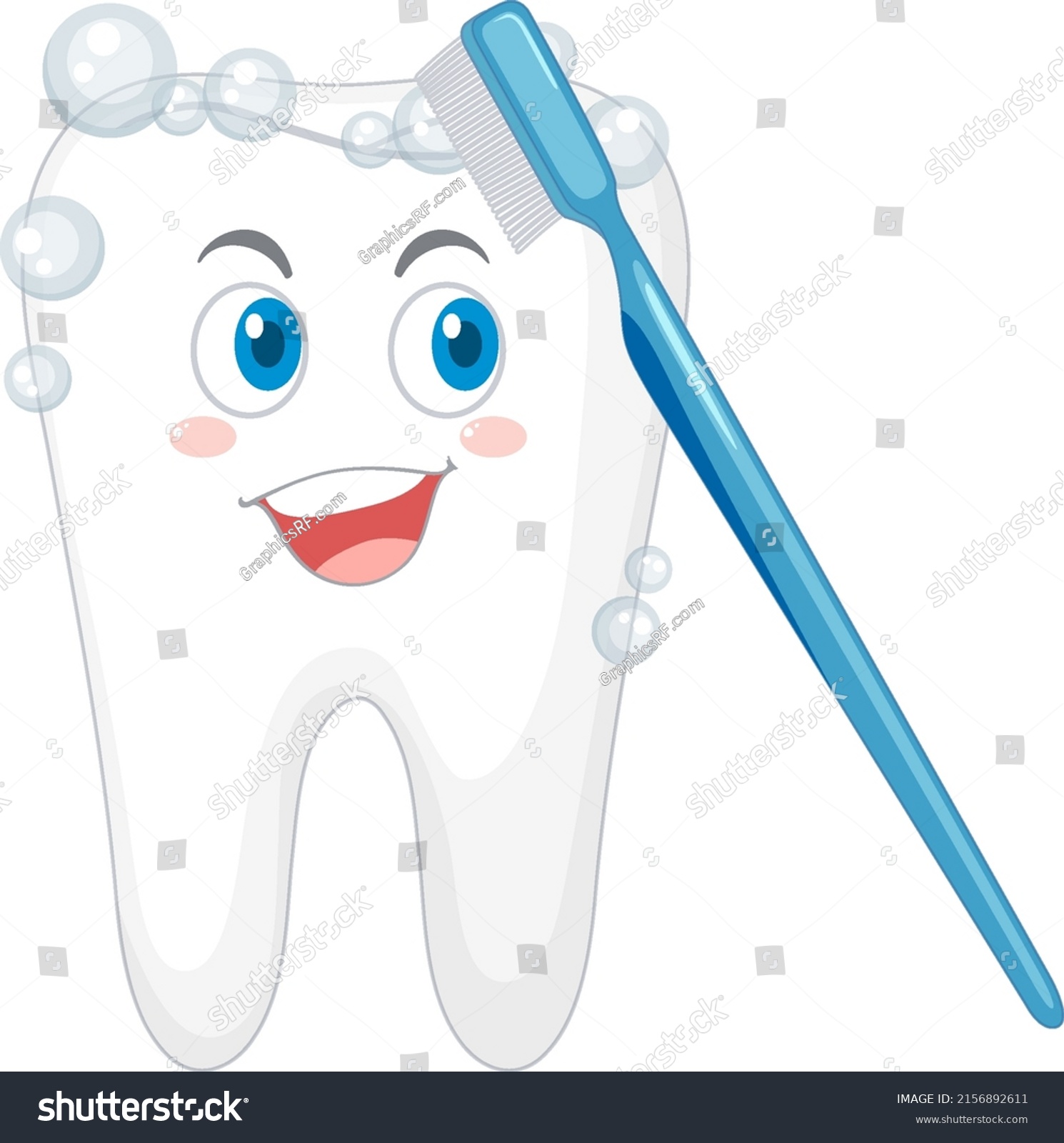 Happy Tooth Brushing Itself Dental Cleaning Stock Vector (Royalty Free ...