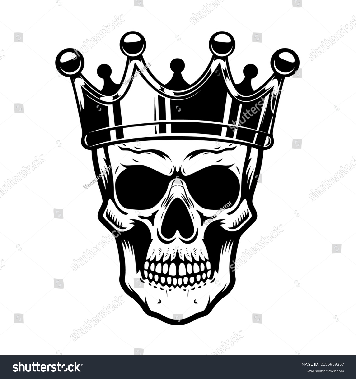 Skull King Crown Design Element Logo Stock Vector (Royalty Free ...