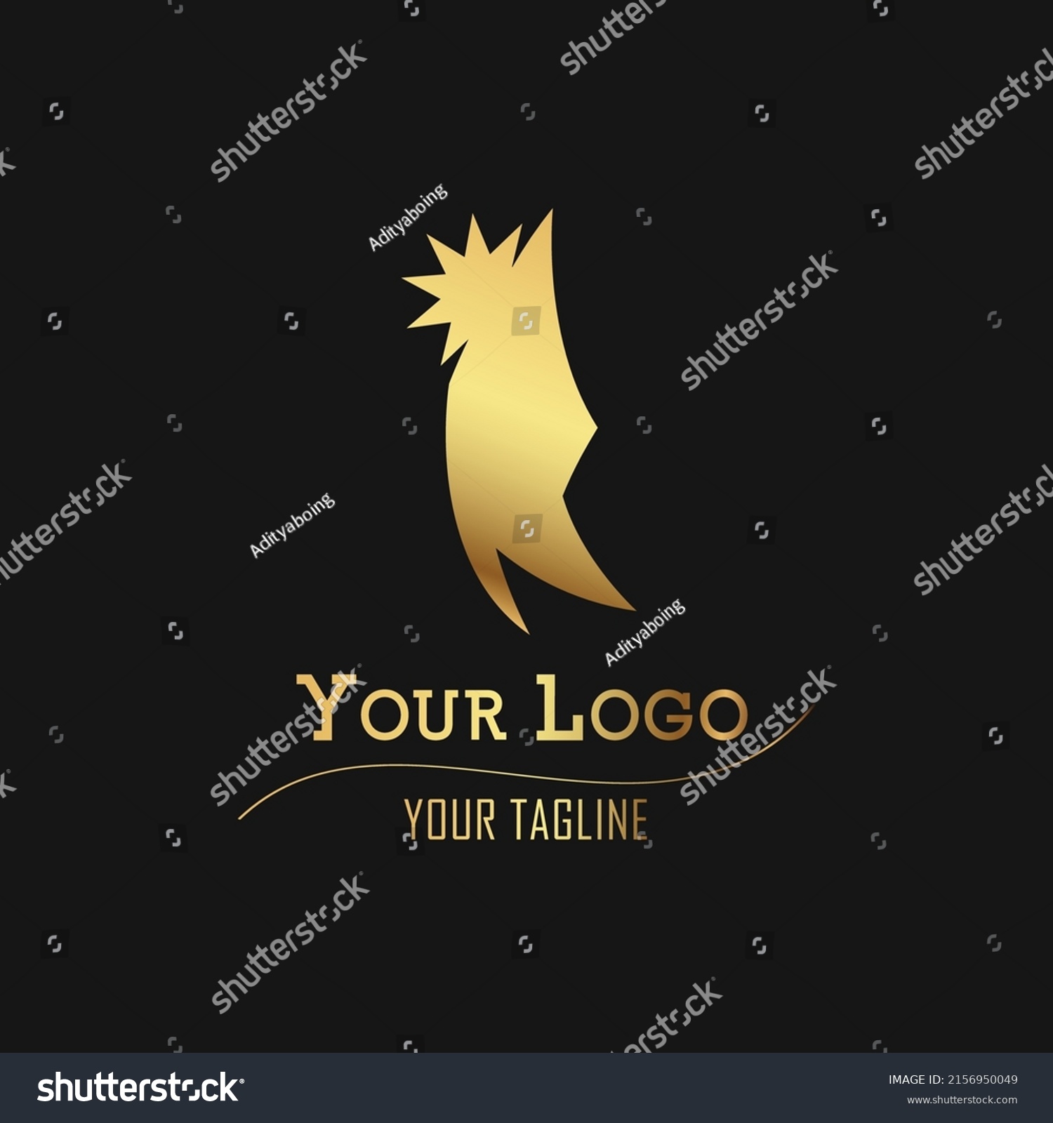 Minimalist Simple Modern Gold Abstract Shapes Stock Vector Royalty