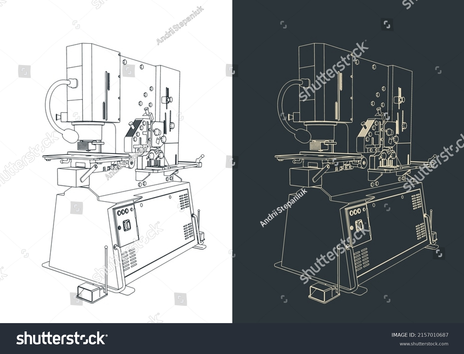 Stylized Vector Illustration Punch Machine Stock Vector (Royalty Free ...