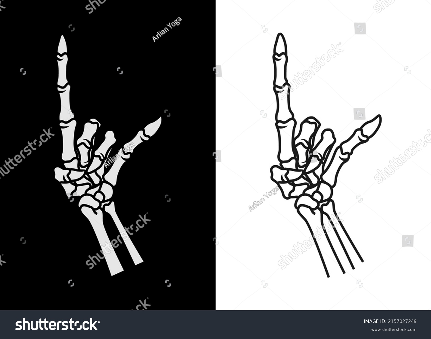 Hand Skull Vector Illustration Skull Element Stock Vector (royalty Free 