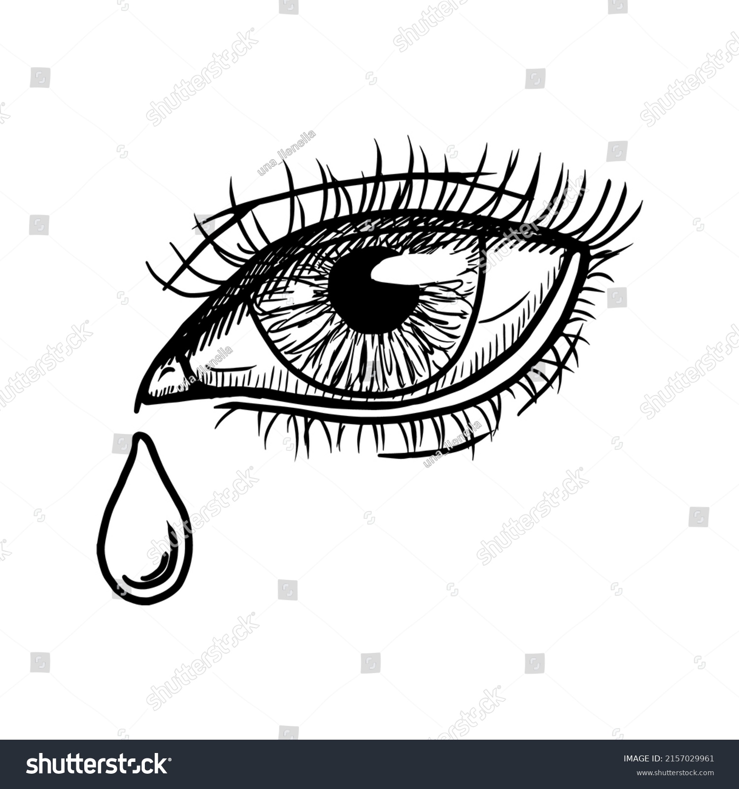 Crying Eye Vector Illustration Isolated On Stock Vector (Royalty Free ...