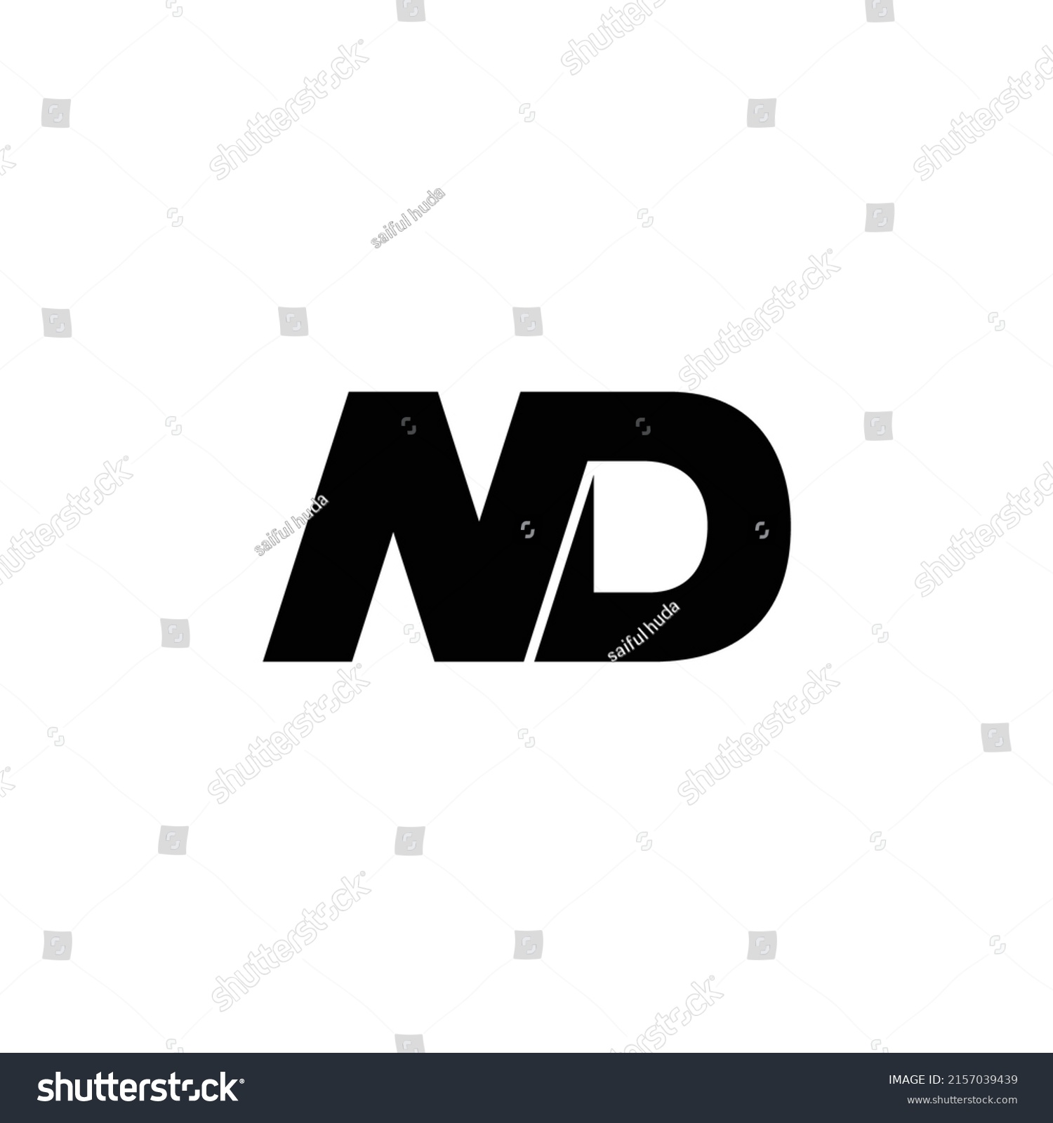 Letter Nd Simple Logo Design Vector Stock Vector (Royalty Free ...