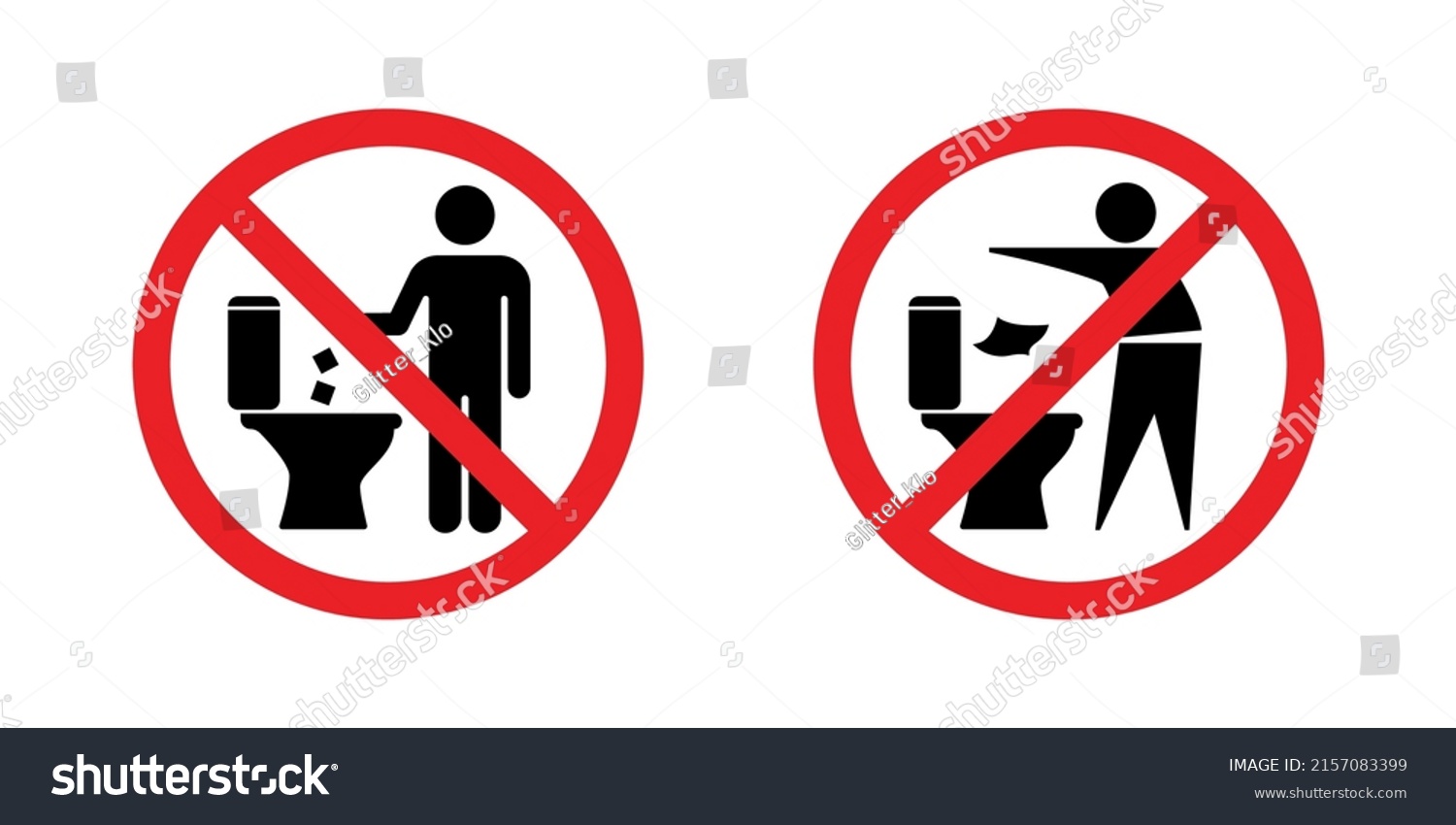 Do Not Throw Trash Toilet Round Stock Vector (Royalty Free) 2157083399 ...