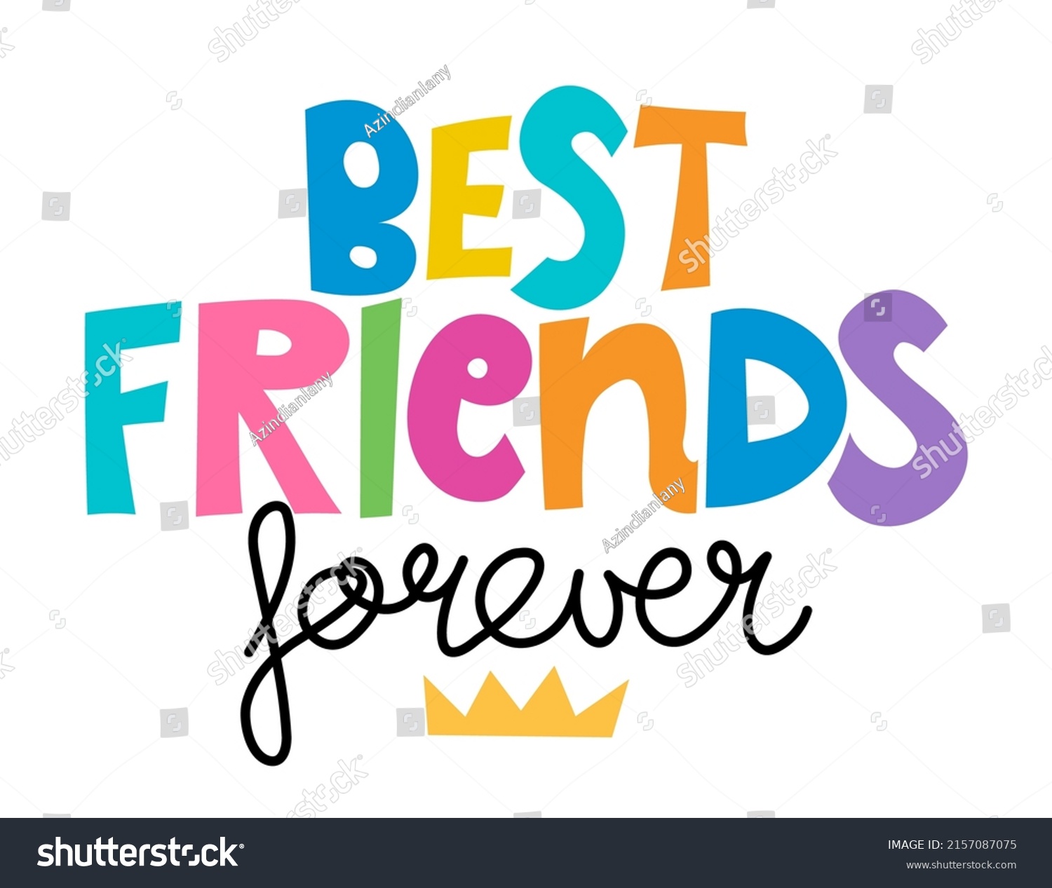 Best Friends Forever Lovely Lettering Calligraphy Stock Vector (Royalty ...