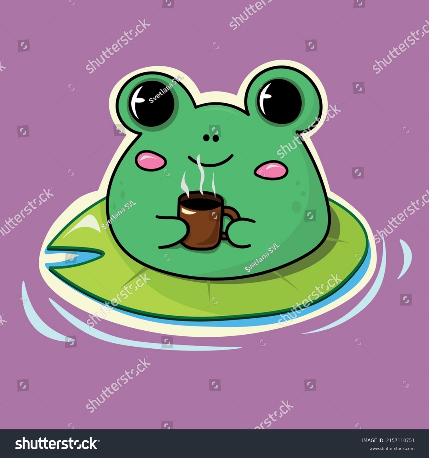 Frog Pond Vector Illustration Cute Frog Stock Vector (Royalty Free ...