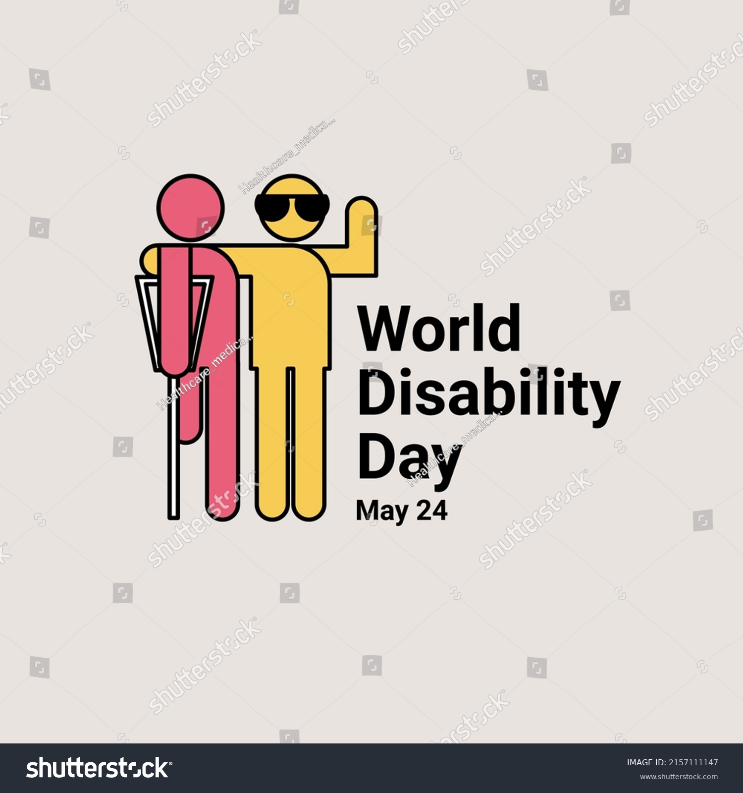 World Disability Day Banner Card Flat Stock Vector (Royalty Free