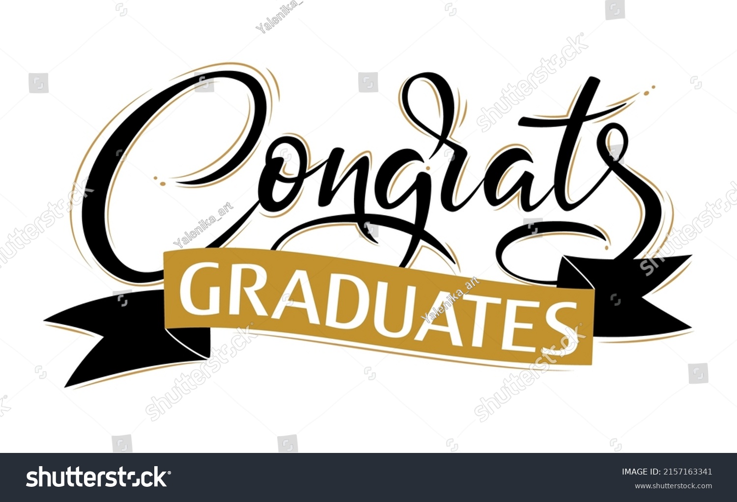 Congrats Graduates Greeting Lettering Sign Congratulating Stock Vector ...