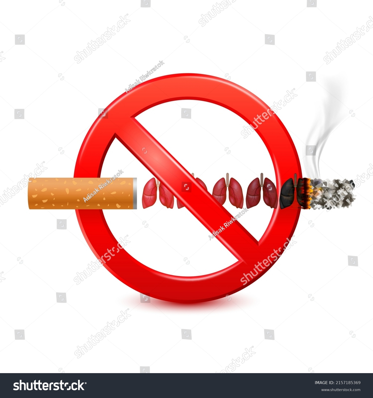 Forbidden No Smoking Red Sign Isolated Stock Vector Royalty Free 2157185369 Shutterstock 9124