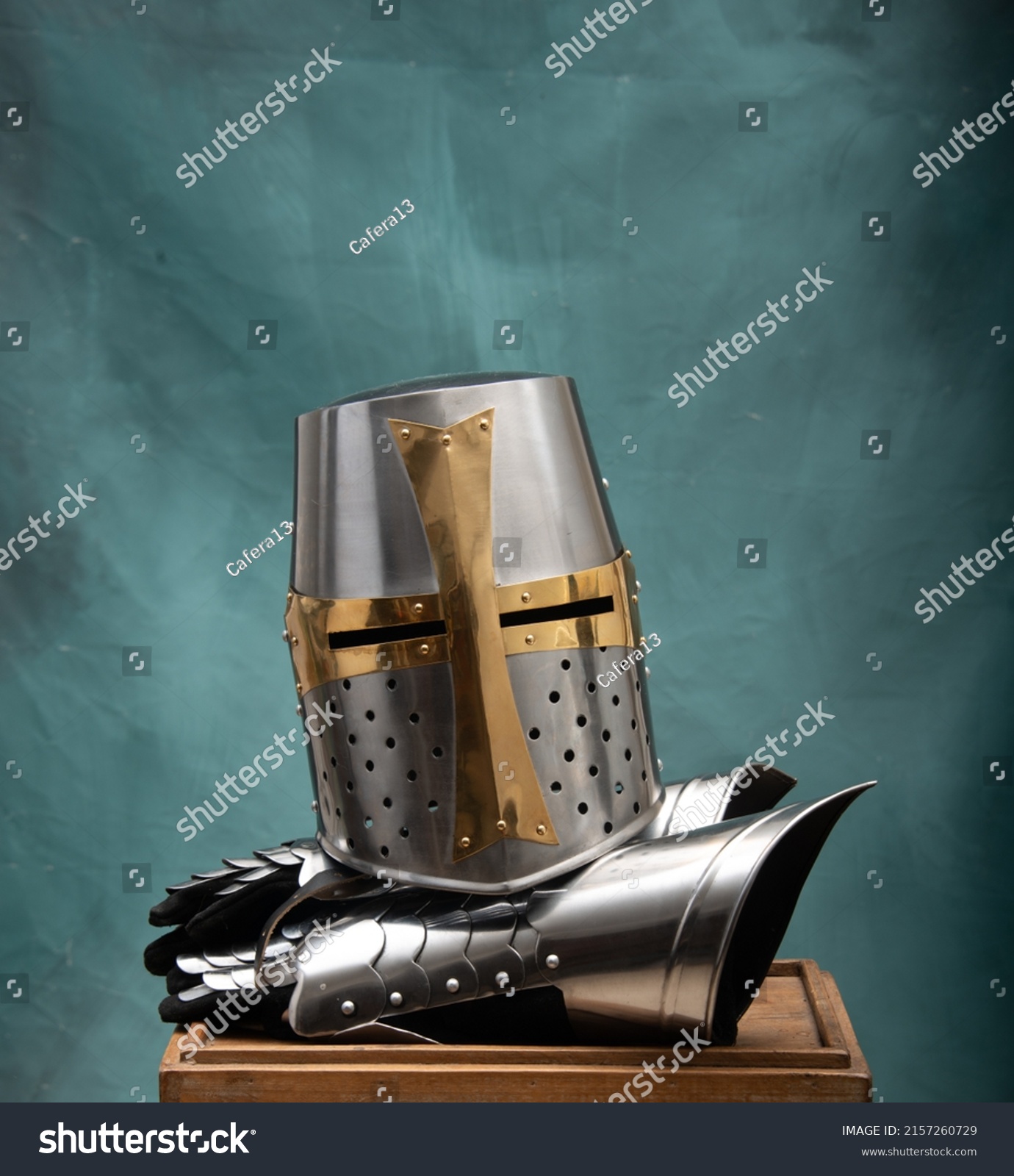 Templar Medieval Armour Chain Helmet Knight Stock Photo 2157260729 ...