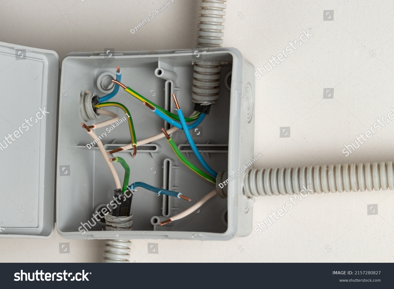 Unconnected Electrical Wires Closeup Wiring Concept Stock Photo ...