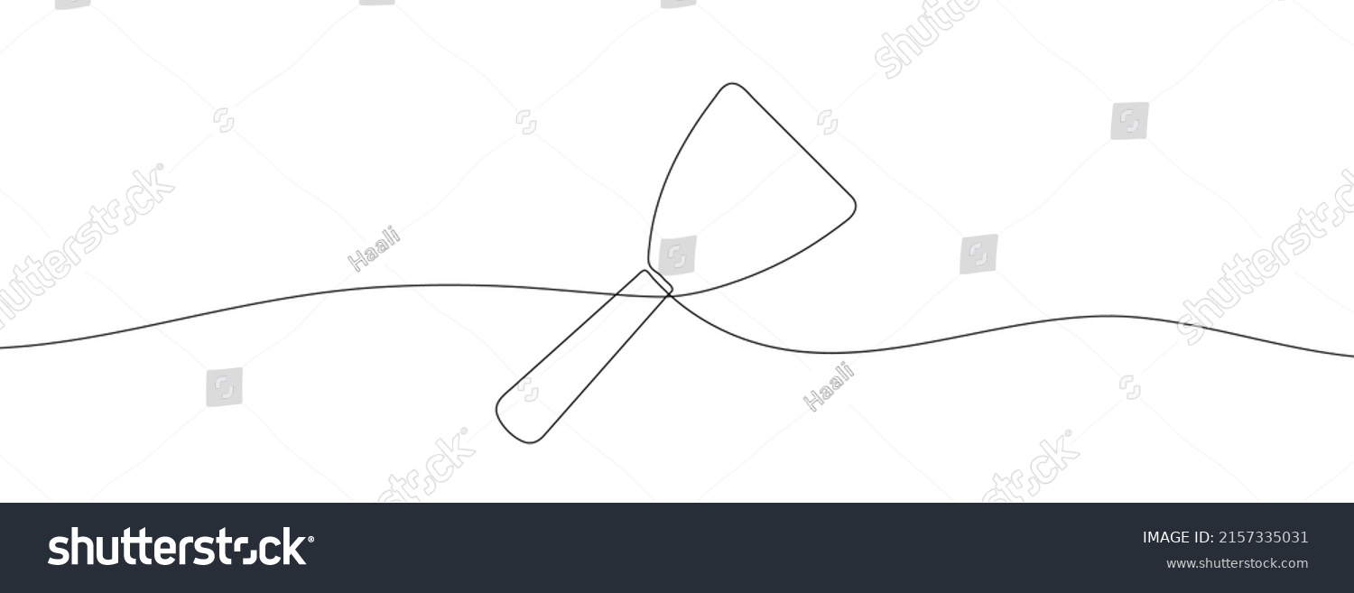 Continuous Line Drawing Trowel Trowel Linear Stock Vector (Royalty Free