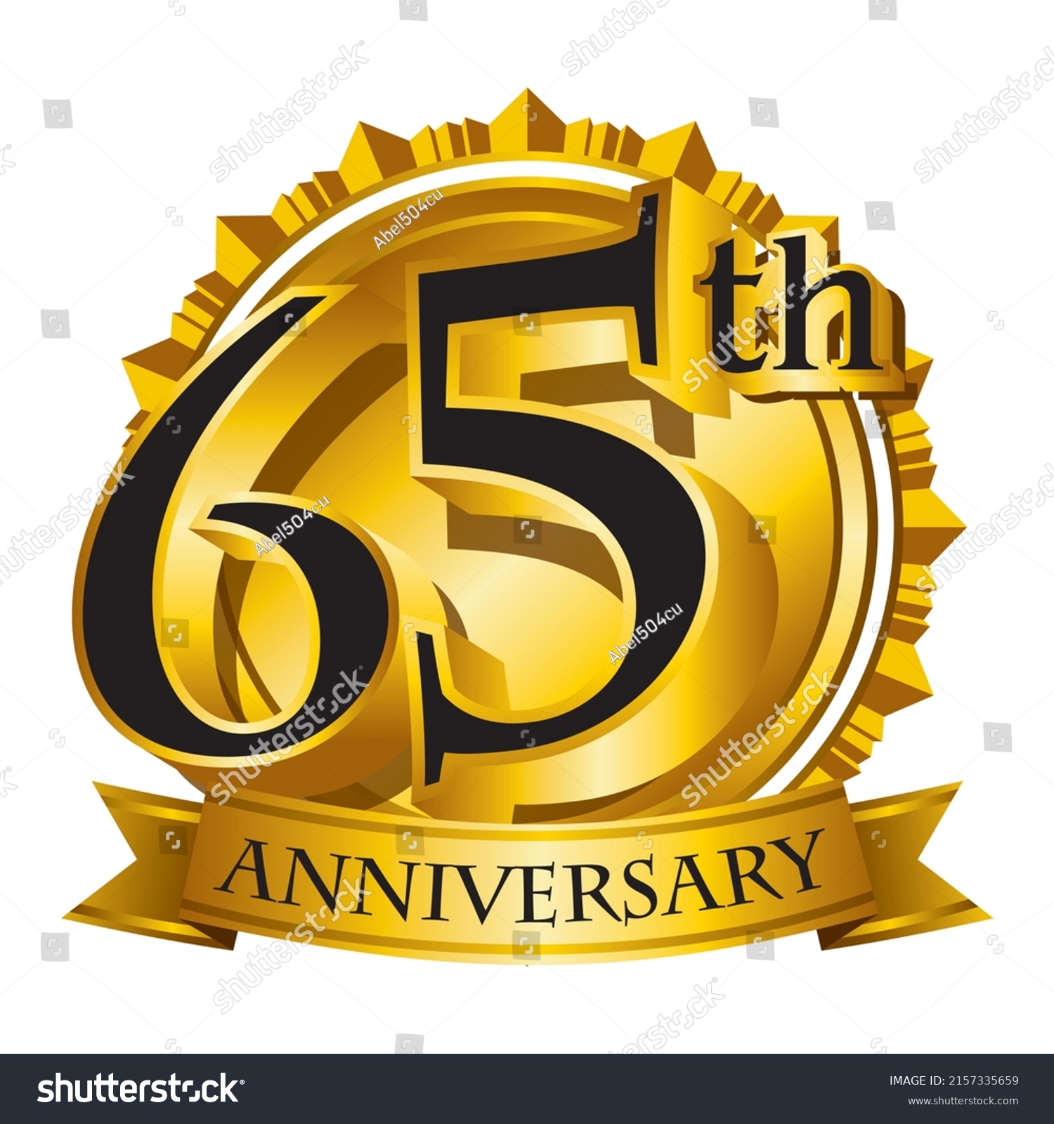 65th Anniversary Golden Logo Vector Stock Vector (Royalty Free ...