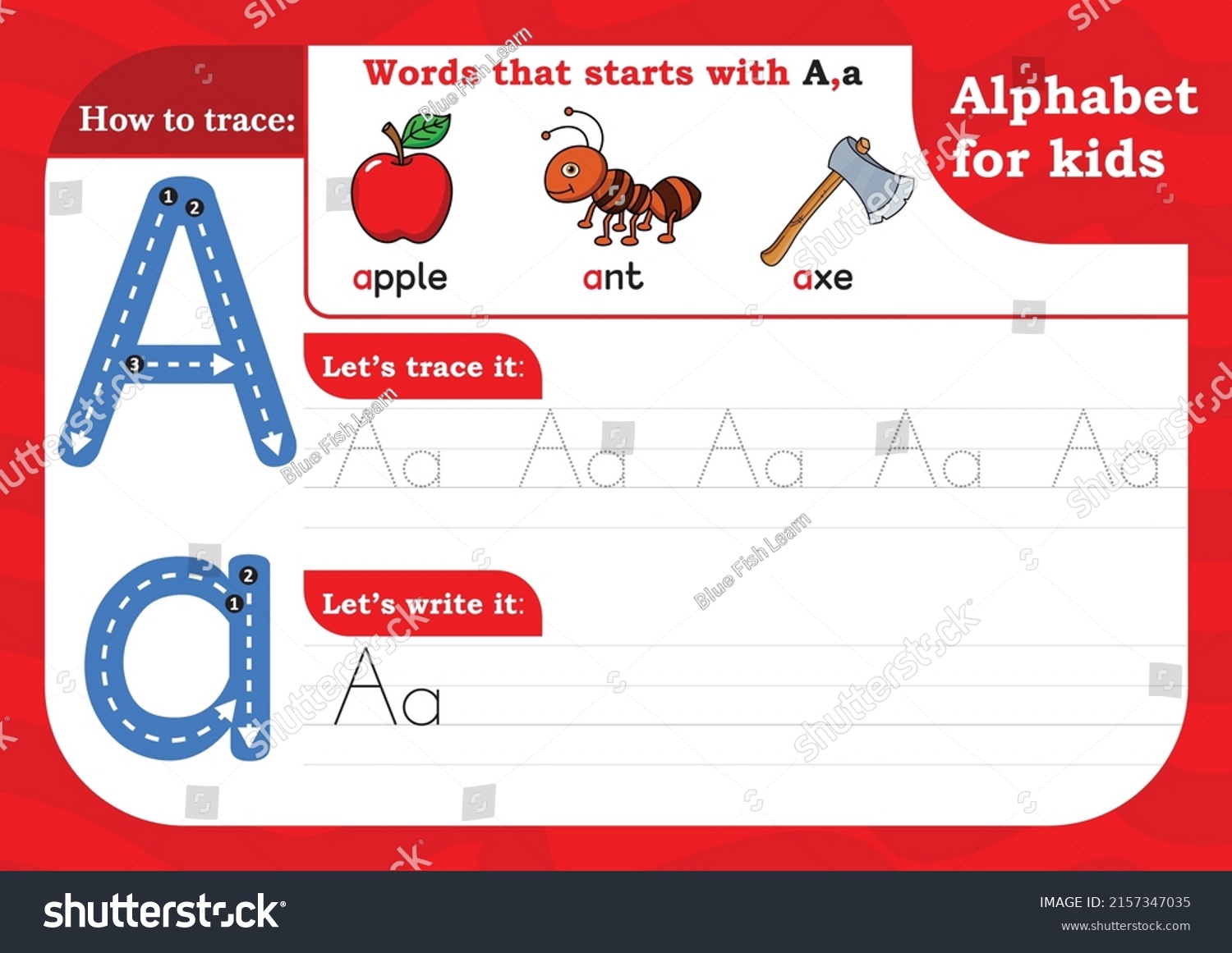 Worksheet Letter Alphabet Tracing Practice Letter Stock Vector (Royalty ...